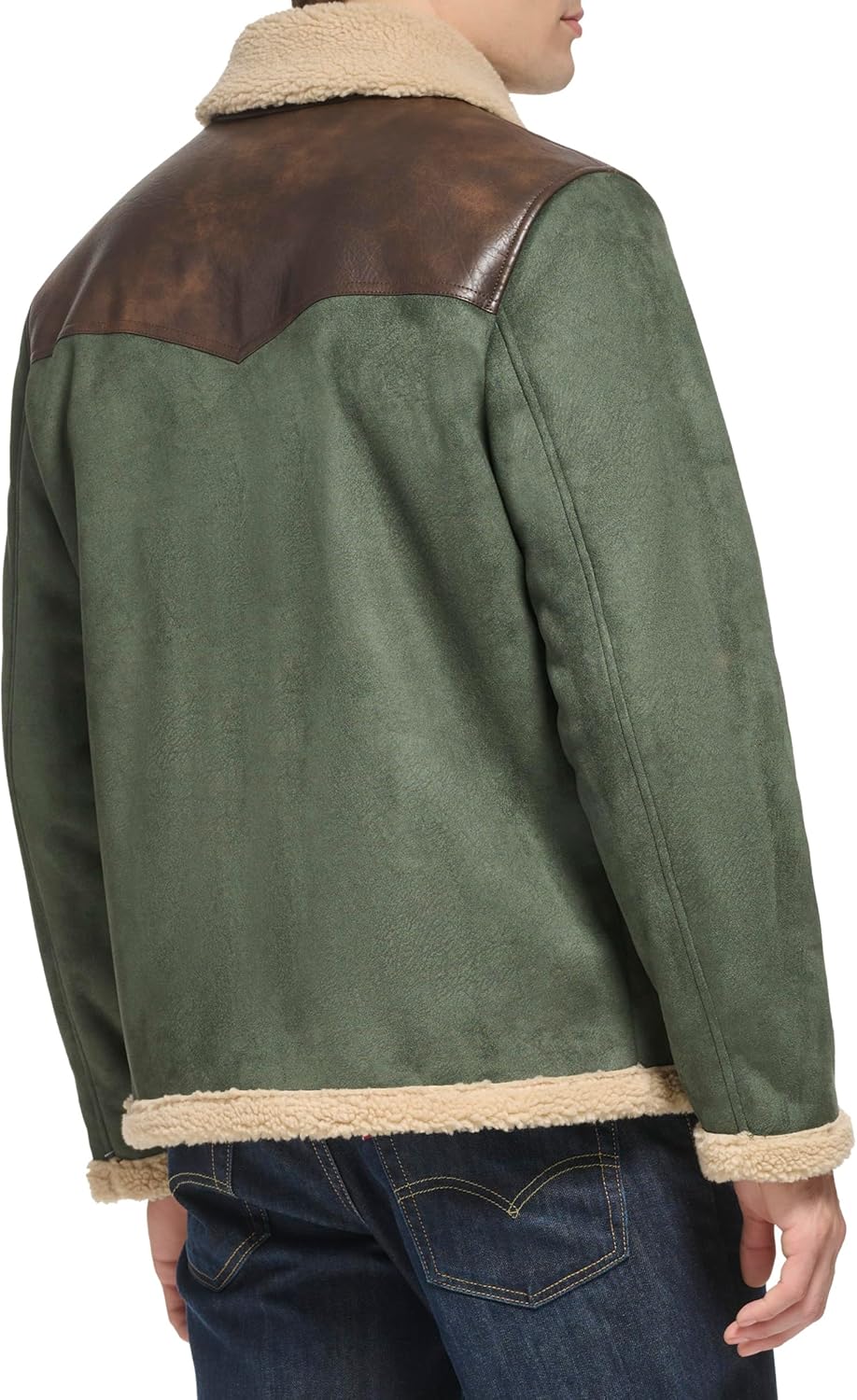 Levi's Men's Mixed Media Faux Shearling Jacket - Image 4