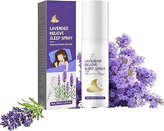 Lavendel Sleep Spray, mit Bio Lavendel Ätherischem Öl - zur Beruhigung von Körper & Geist, Beruhigen Sinne, Frischer Blumenduft, Entspannen, als Kissenspray & Raumspray (30ml, 1pc)