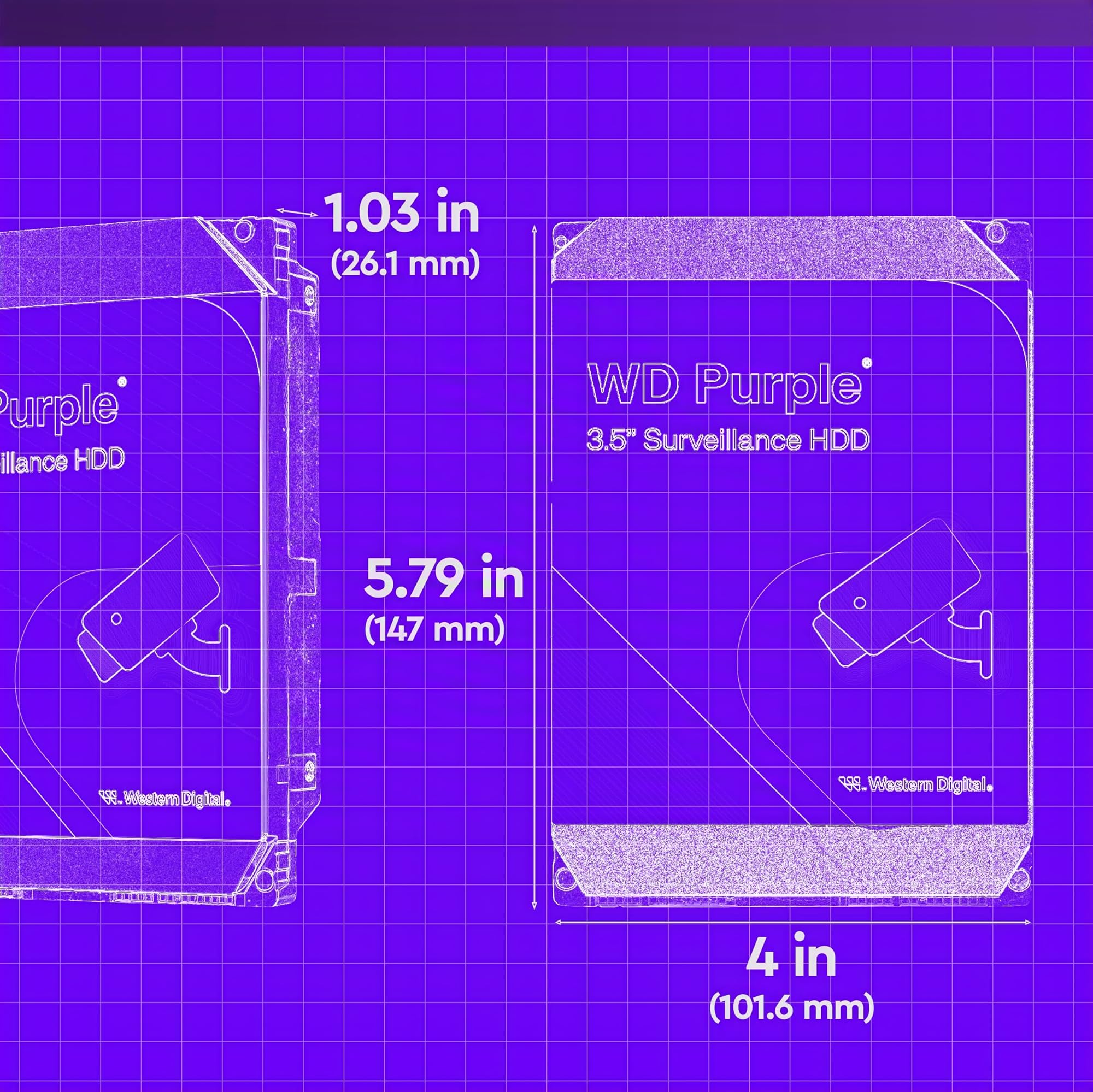 WD Purple 2TB para Videovigilancia, Disco Duro Interno 3,5" - AllFrame Technology, 180TB/año, 64MB Caché