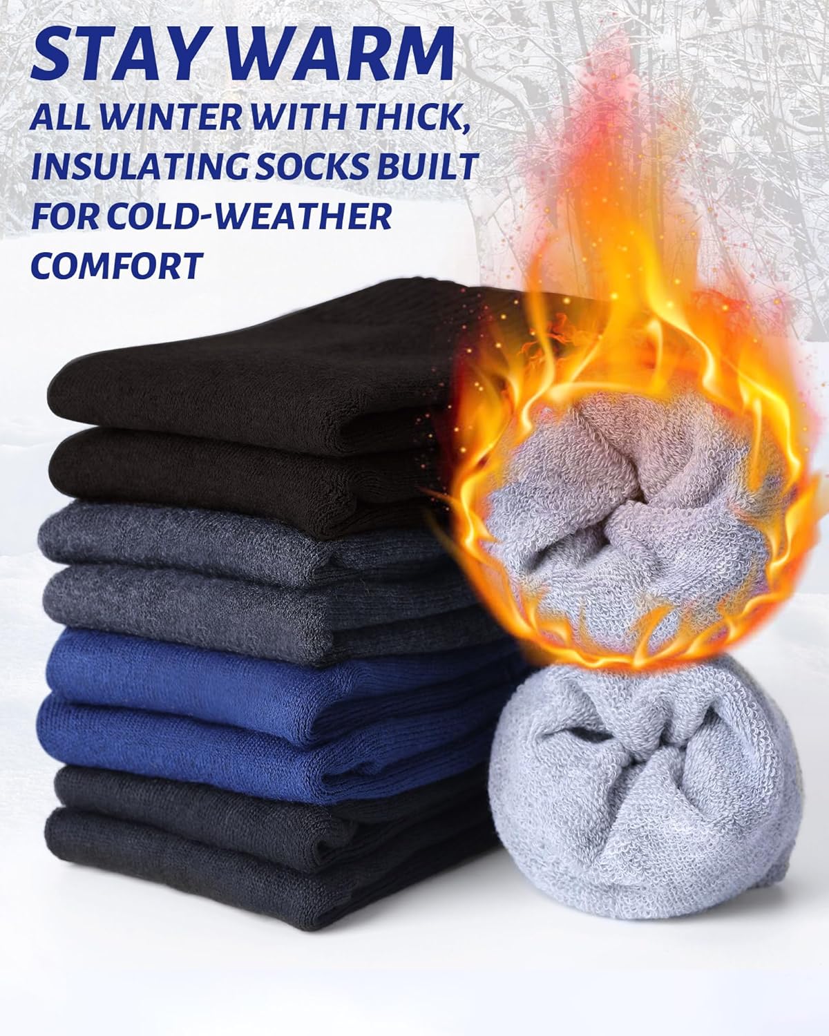 200 Pairs Thermal Homeless Socks Bulk for Men Warm Thick Winter Unisex One Size Socks for Cold Weather Accessory, Homeless Care Package and Donation Supplies - Image 2