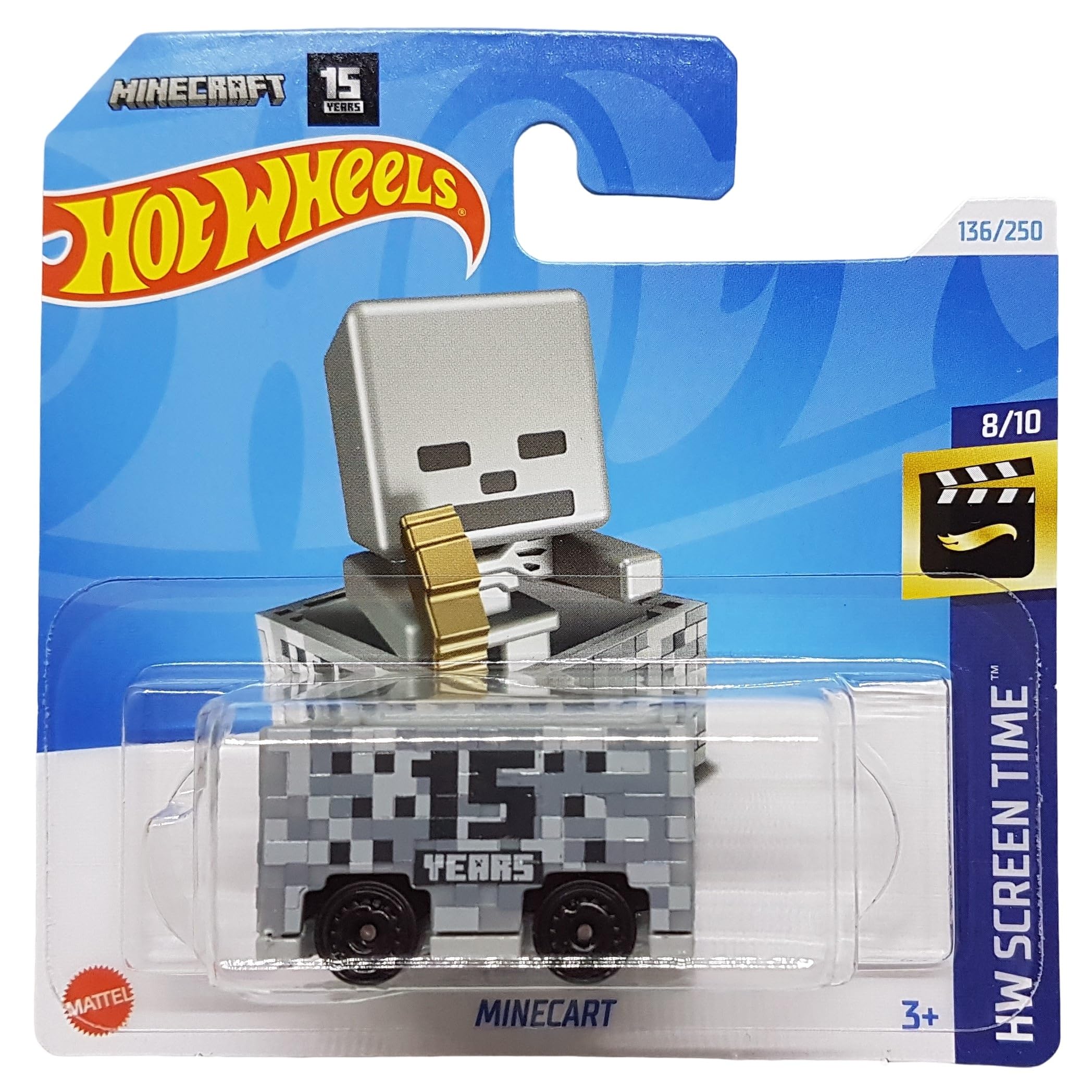 Hot Wheels - Minecart - HW Screen Time 8/10 - HTB38 - Short Card - Minecraft 15 Years - Mattel 2024-1:64