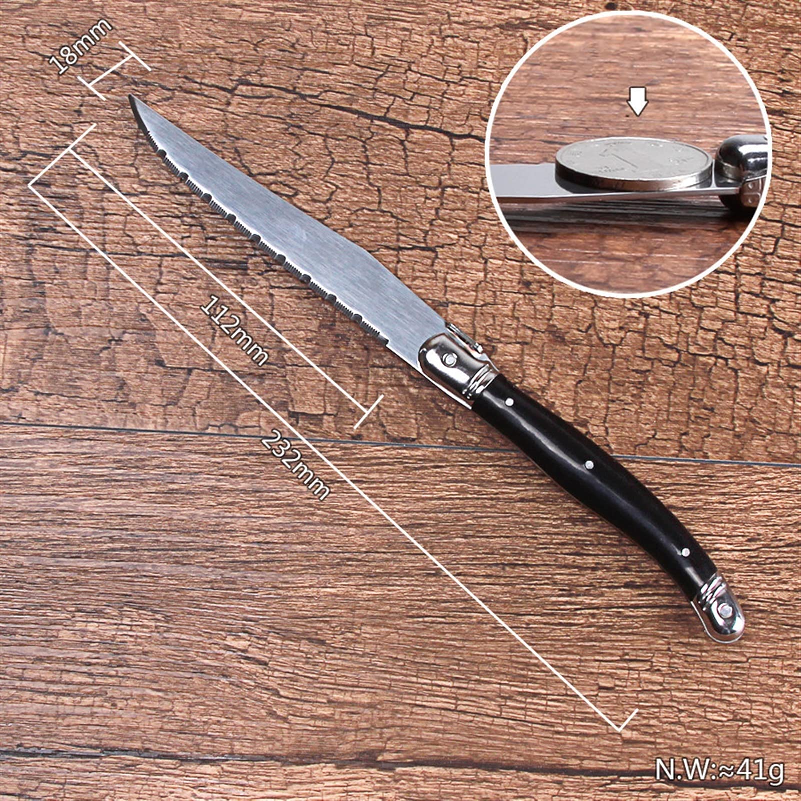 Edelstahlmesser Besteck Black Steak Messer Sets Dinner Flatware Restaurant Home Western Kücherei Geschirr (Color : 4 PCS)