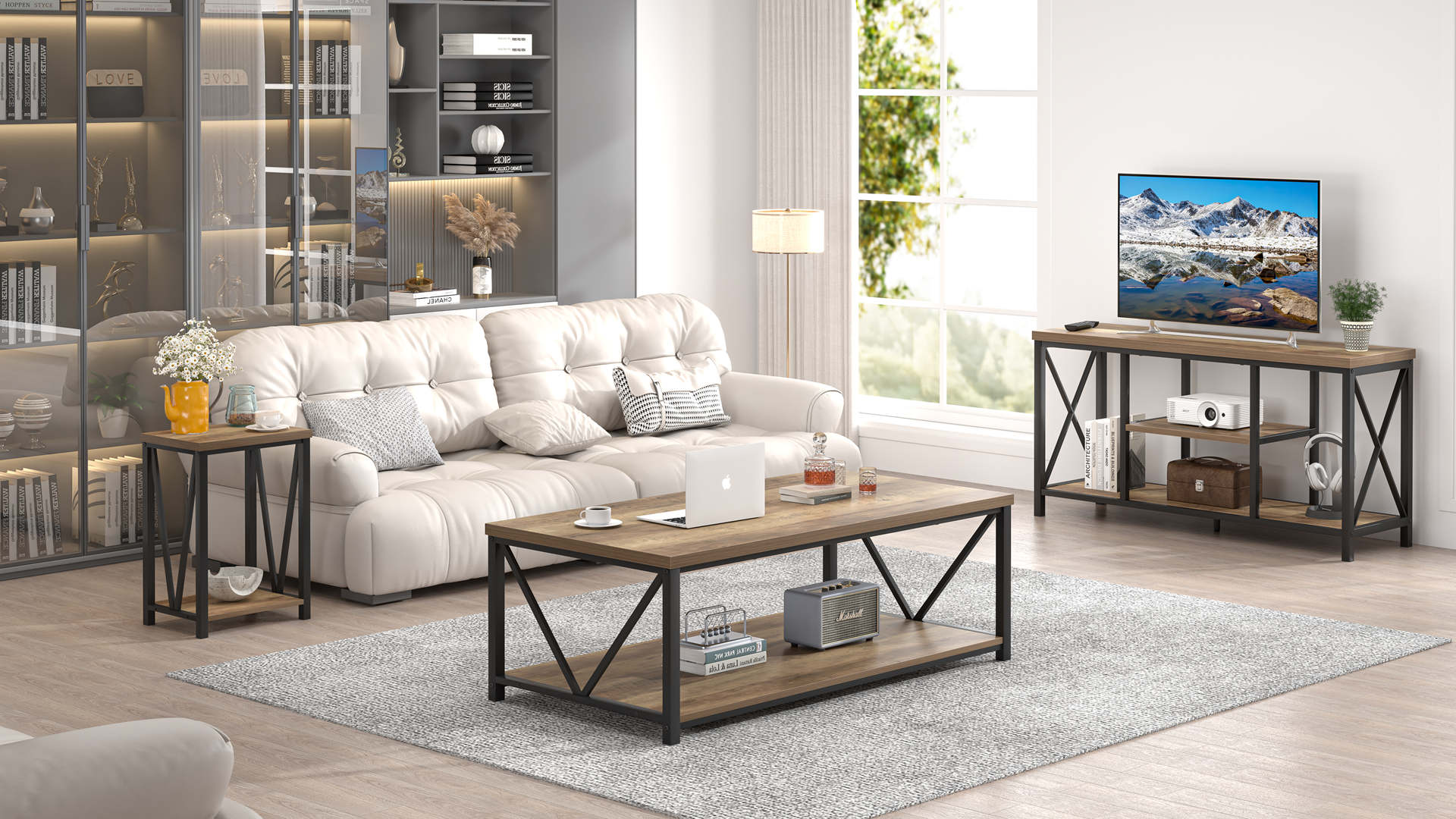 Amazon.com: FOLUBAN Modern Coffee Table, Living Room Center Table