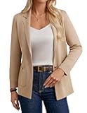 Women Sweater Blazers Business Casual Long Sleeve Work Cardigan Open Front Lapel Suit Jackets with Pockets