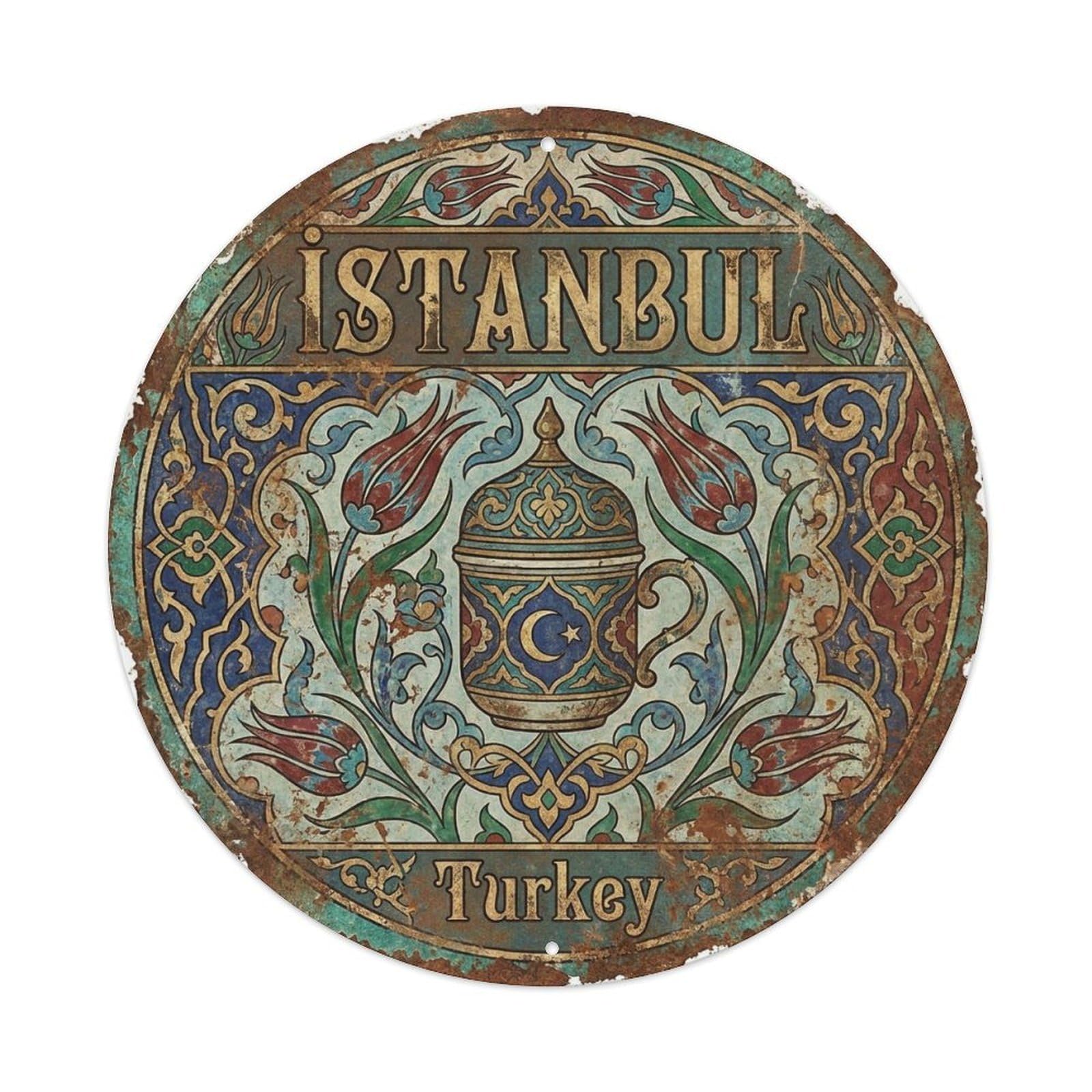 Vintage Travel Istanbul Turkey Timeless Vintage Metal Tin Sign Plaque Wall Decor for Cafe, Club Bar, Office, Garden Metal Poster 8x8Inch