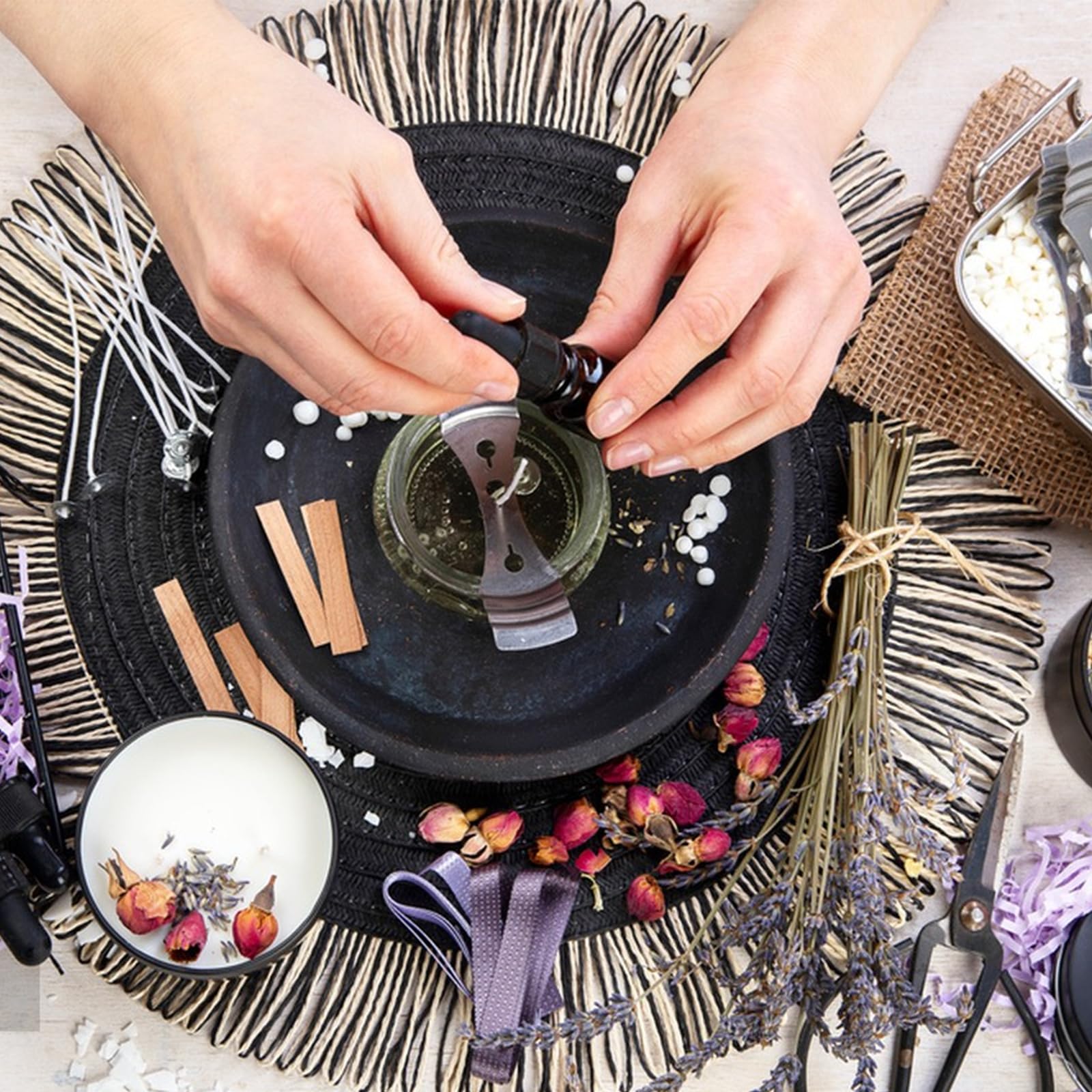 100pcs Bianco Lunghezza 200mm Stoppini Di Cera Con Base - Foto 8