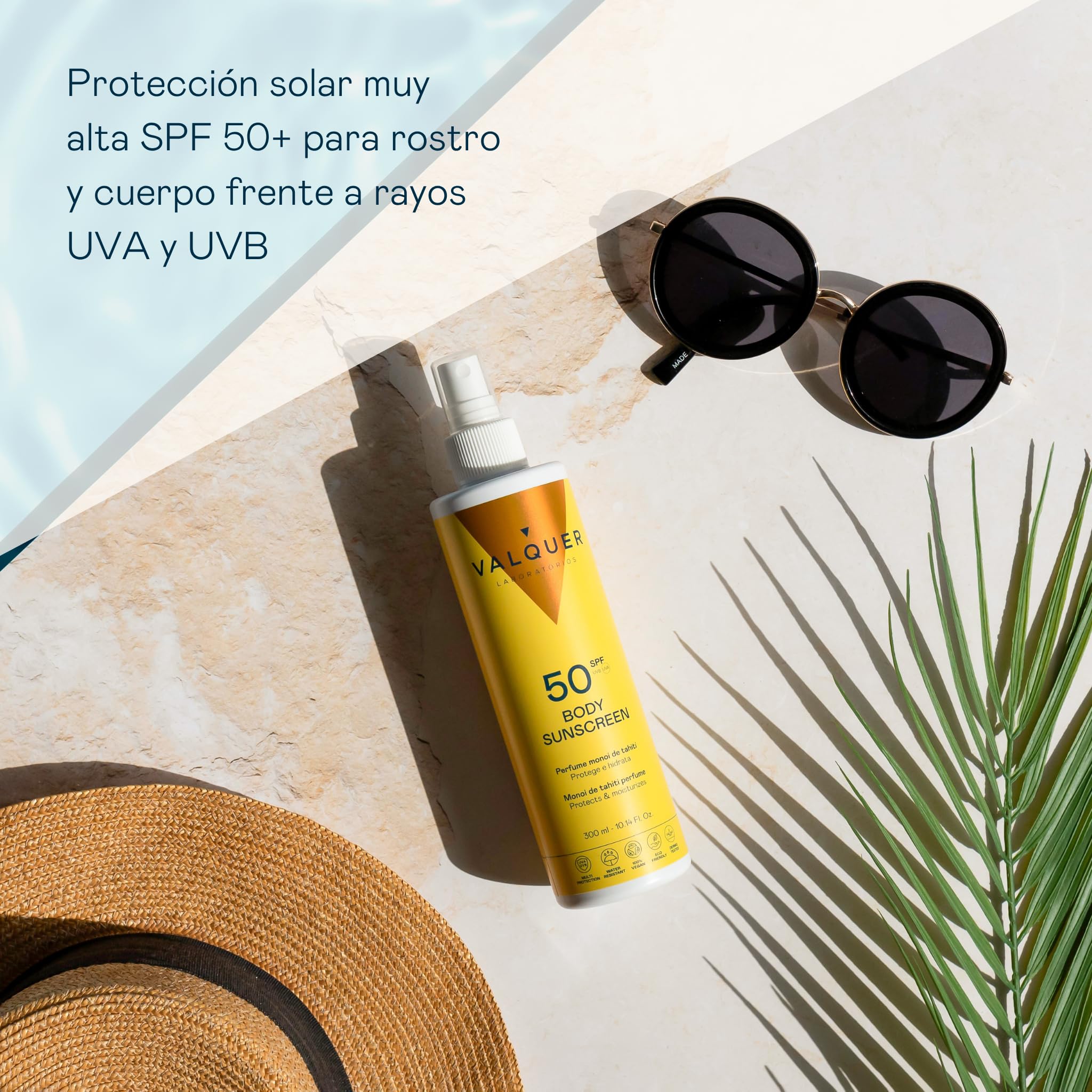 Valquer Pack Protection Solaire Complet: Crème Solaire Visage SPF 50 + Crème Solaire Corps SPF 50. Haute Protection - 300 ml * 2 unités