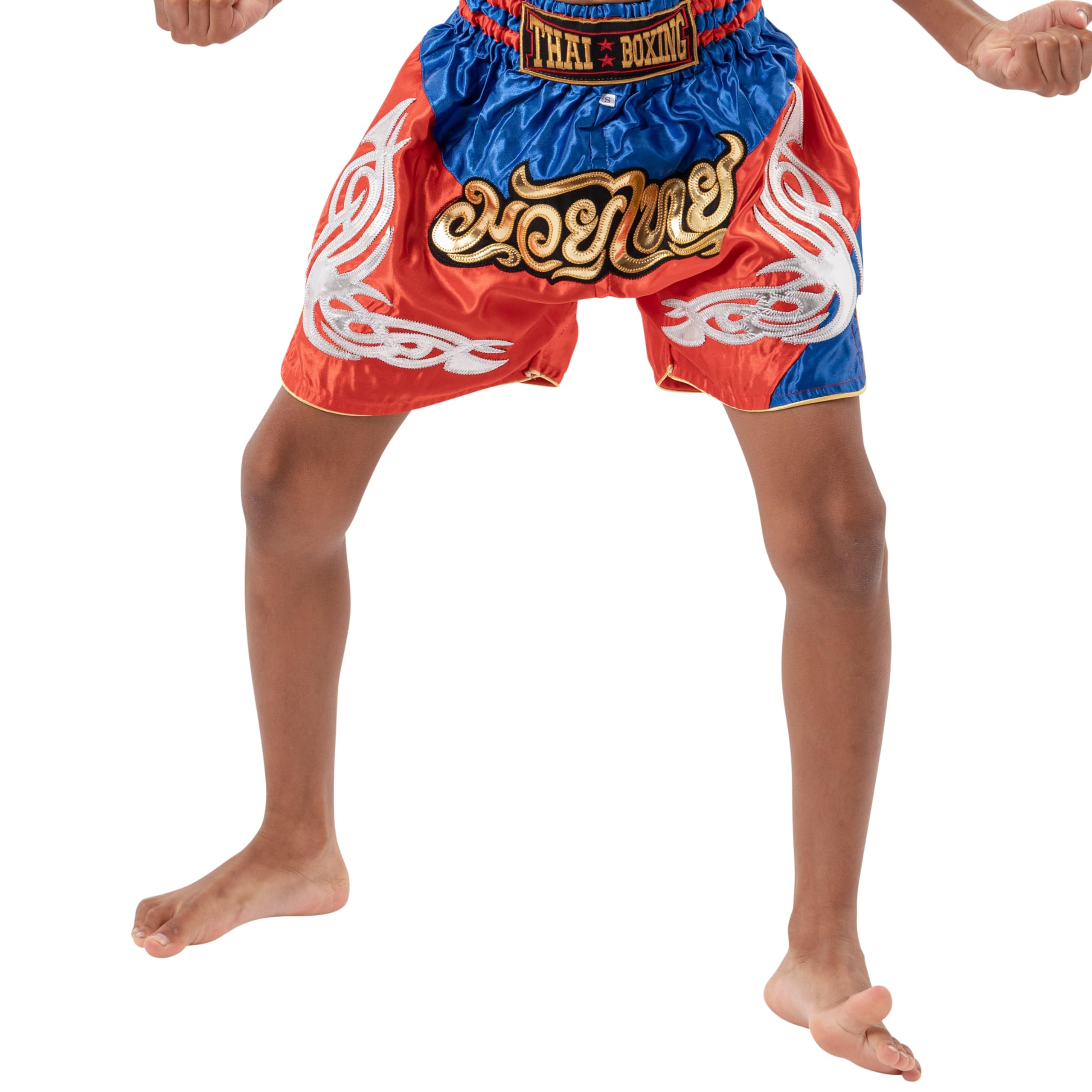 Pantalones Cortos de Muay Thai para Niños (2 Años - 12 Años) Niñas Niños Pantalones de Boxeo para Kickboxing MMA Artes Marciales