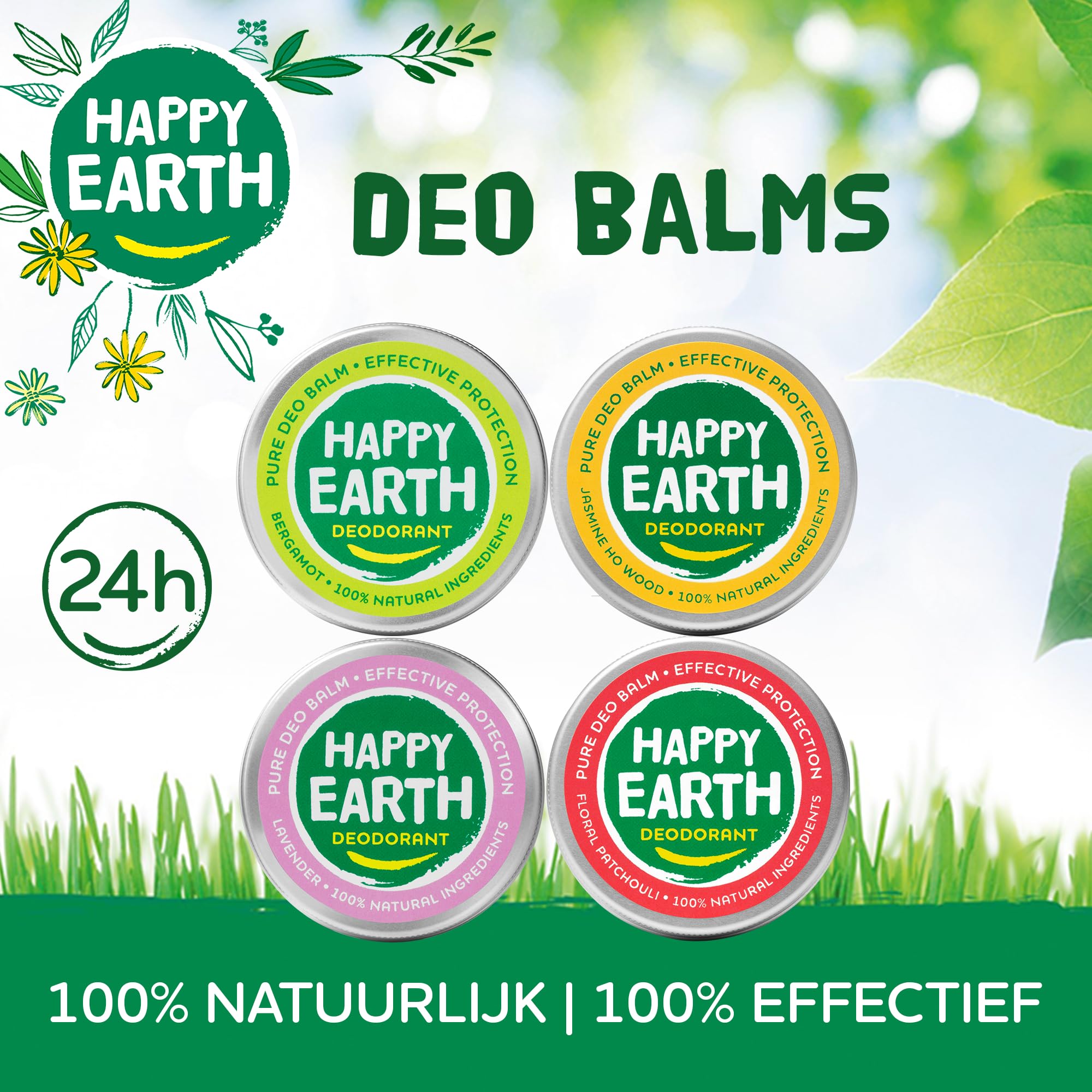 Happy Earth Crema Desodorante - Para Hombres y Mujeres - Desodorante - 100% Ingredientes Naturales & Veganos - Bergamota - 45 gr