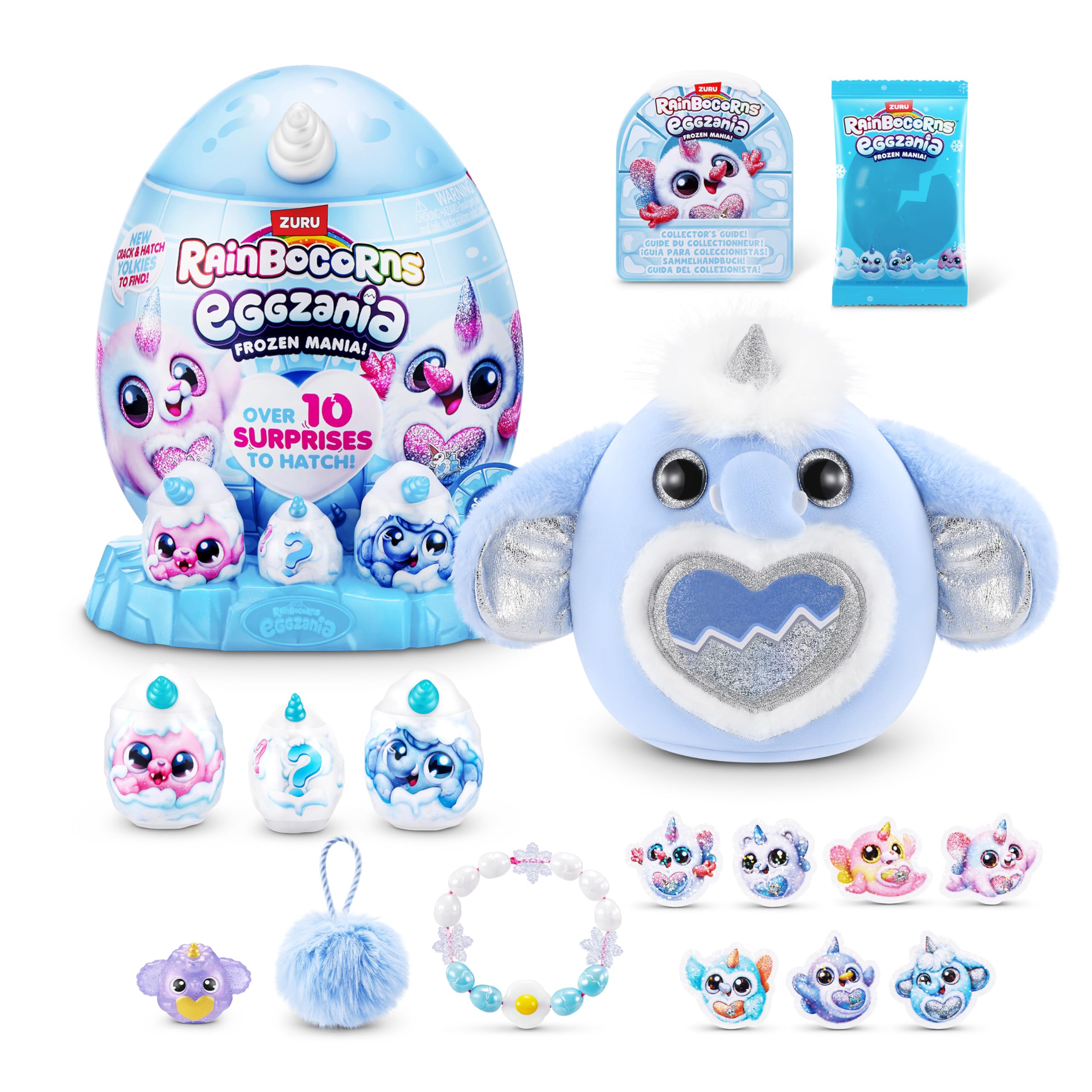 Rainbocorns Eggzania Frozen Mania by ZURU, Collectible Plush Toy for Girls 3+ (Woolly Mammoth, Arcticus)