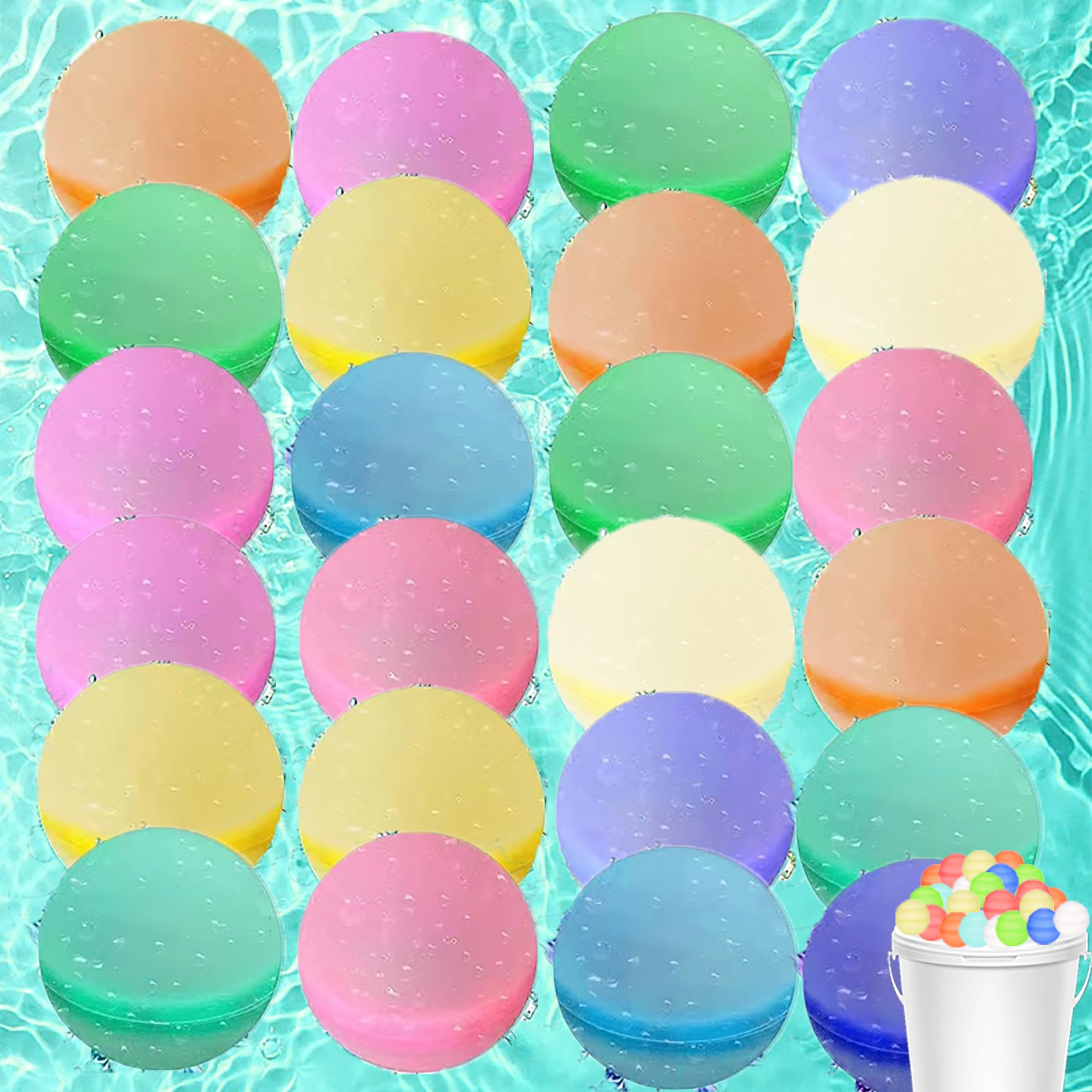 Reusable Water balloons, Summer Toy Water Toy for Boys and Girls, Pool Beach Toys for Kids ages 3-12, Outdoor Activities Water Toys Self Sealing Water Splash Ball for Fun (18PACK)…
