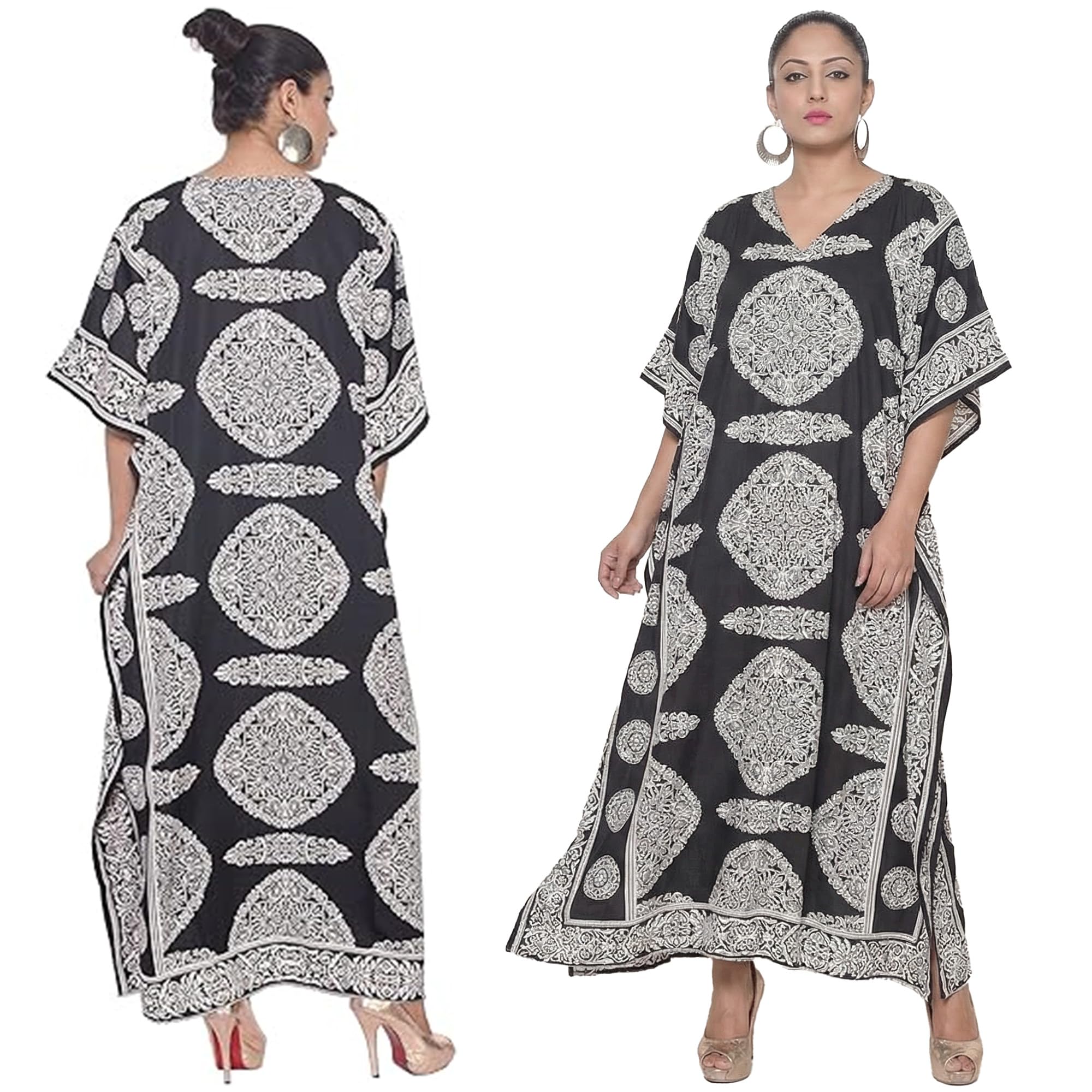 Plus Size Kaftan Dress Tunic Long Maxi Kimono Caftan Gown Nightdress Beach Party Casual Dress