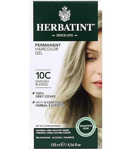 Herbatint Gel permanente para el cabello rubio sueco 10C sin alcohol vegano cobertura 100 gris 456 onzas
