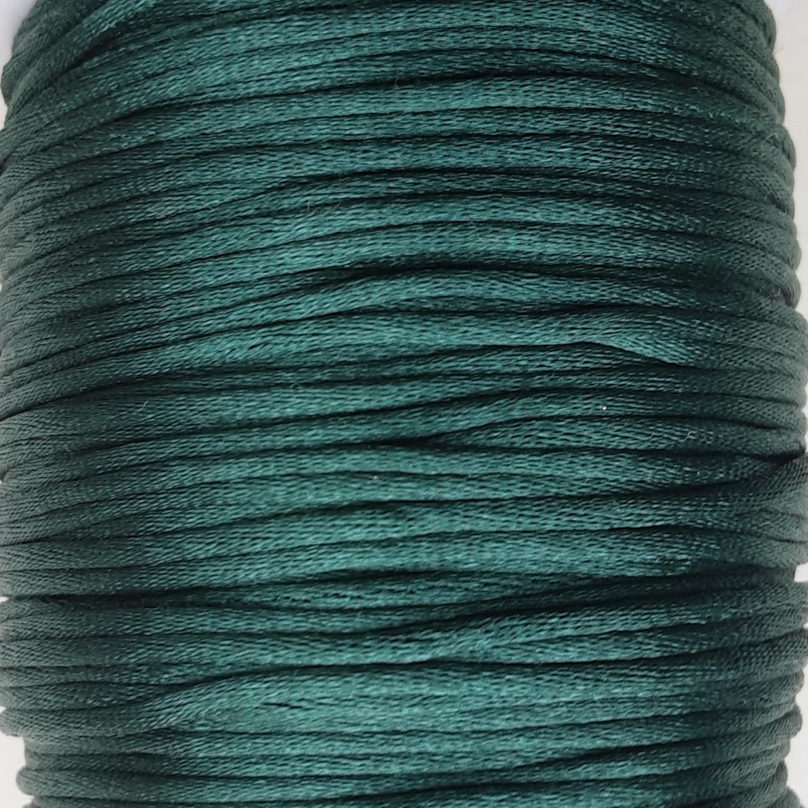 Mart-Mon Forest Green Satin Cord 2Mm Rattail Knotting Thread 30M Sewing Crafts And Jewelry Making (Forest Green)