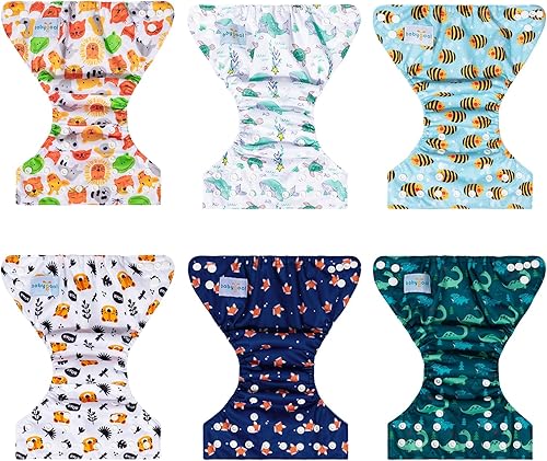 Miniatura 8 de babygoal Pañales de tela para recién nacidos, paquete de 13 unidades para niños prematuros de 5-12 libras, 6 unidades con 6 insertos y bolsa para