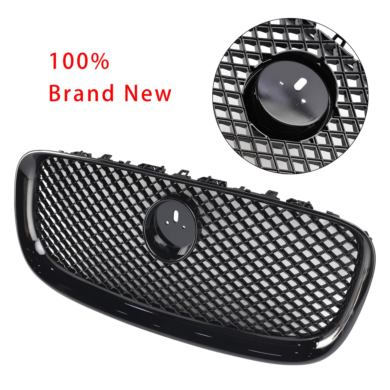 Griglia paraurti Anteriore XF-R Style Front Bumper Grille Fit for Jaguar XF 2012-2015 Gloss Black (No Logo)
