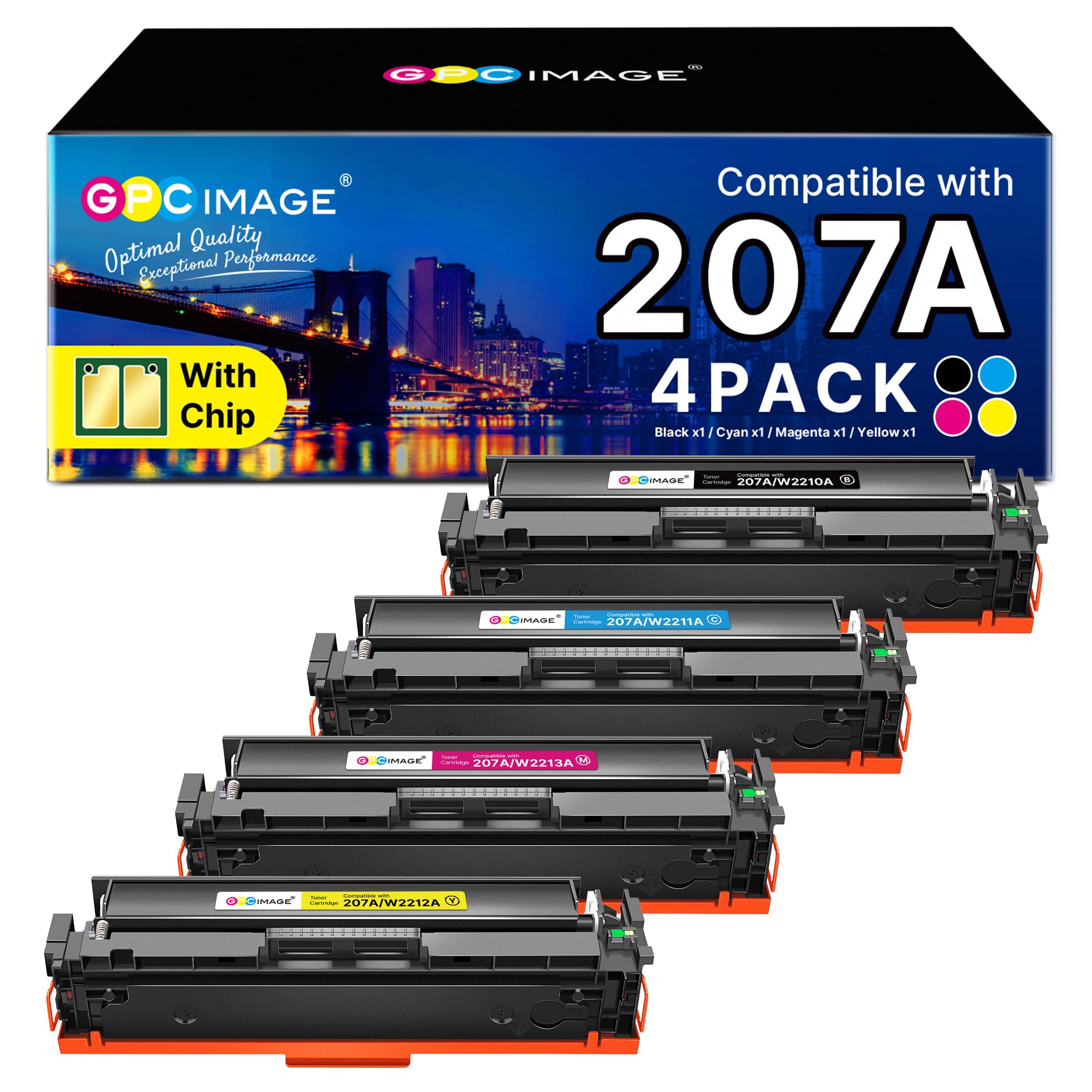 GPC Image 207A 207X Toner avec Puce Compatible pour HP 207A MFP M283fdw