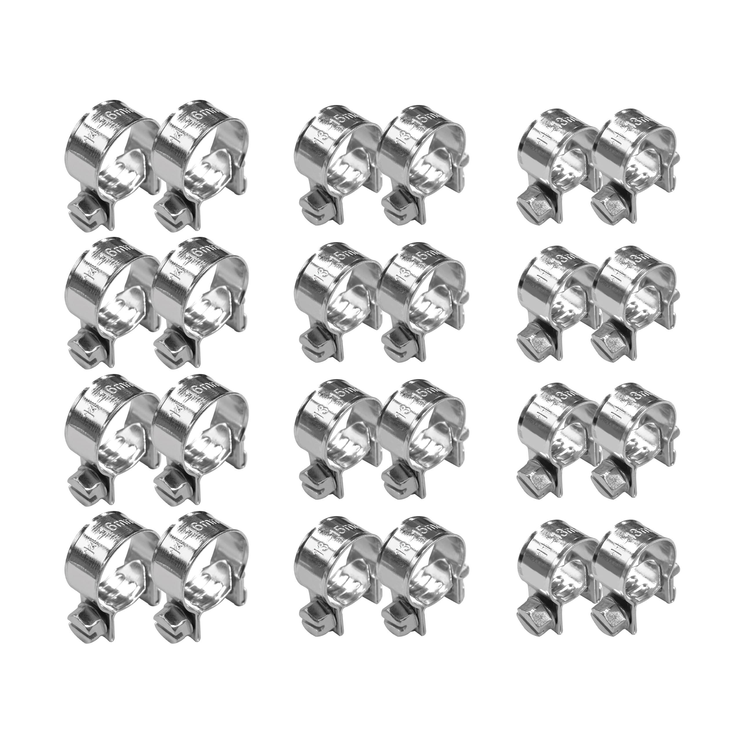 LAR-ME 24PCS Small Fuel Injection Hose Clamps Assortment Kit