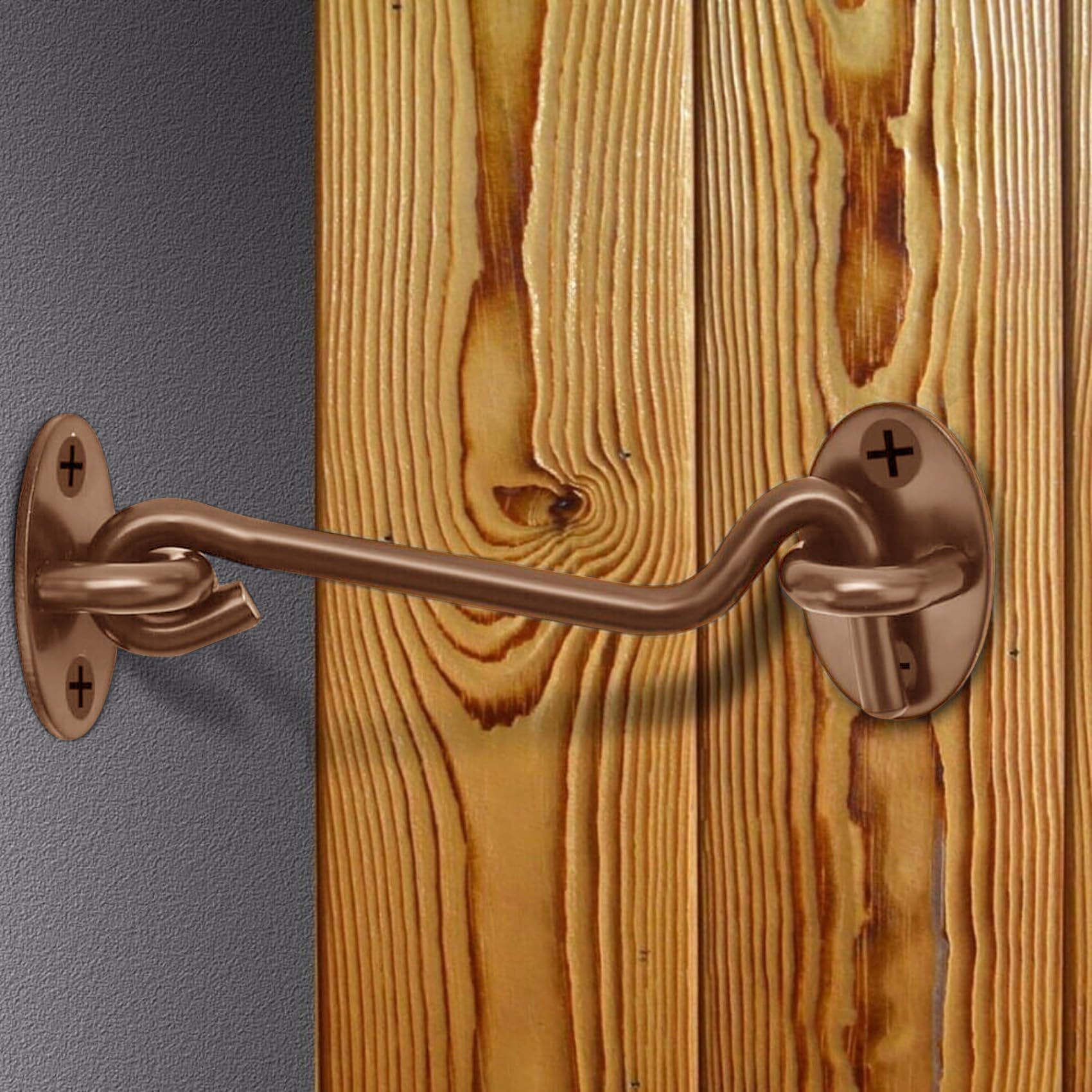 Pestillo de gancho de puerta de 90 grados, 3 cerraduras de puerta de acero inoxidable y cerradura de puerta de seguridad, con cerradura de puerta corrediza y cerradura de ventana JFHHH pequeña Pestillo de gancho de puerta de 90 grados, 3 cerraduras de puerta de acero inoxidable y cerradura de puerta de seguridad, con cerradura de puerta corrediza y cerradura de ventana JFHHH pequeña