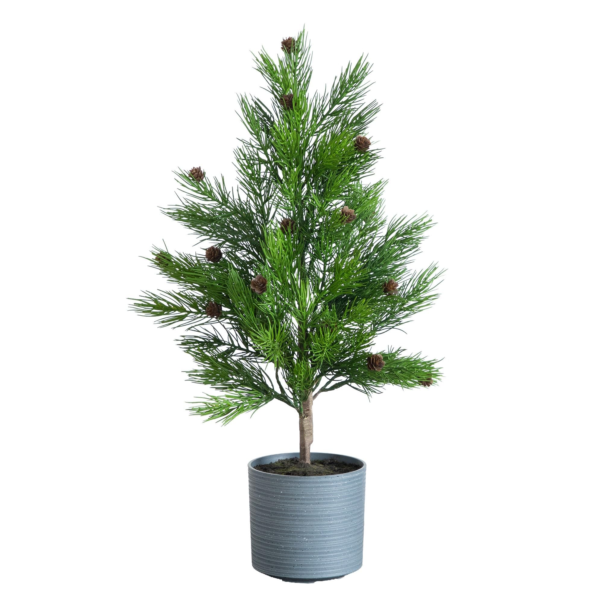Nearly Natural 2ft Real Touch Cedar Christmas Tree with Pinecones