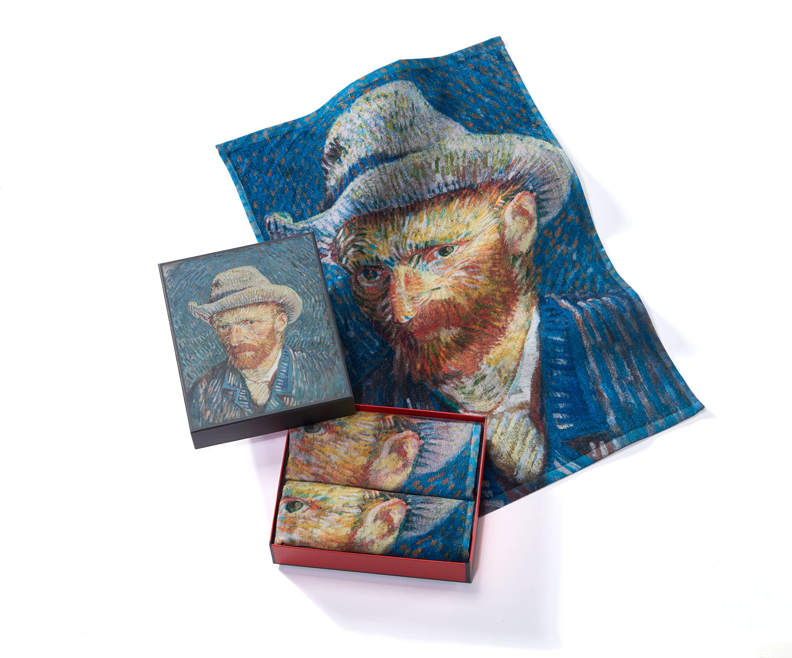 Serviette d'invité motif Van Gogh en coton 40 x 60 cm Musearta lot de 2 essuie-mains