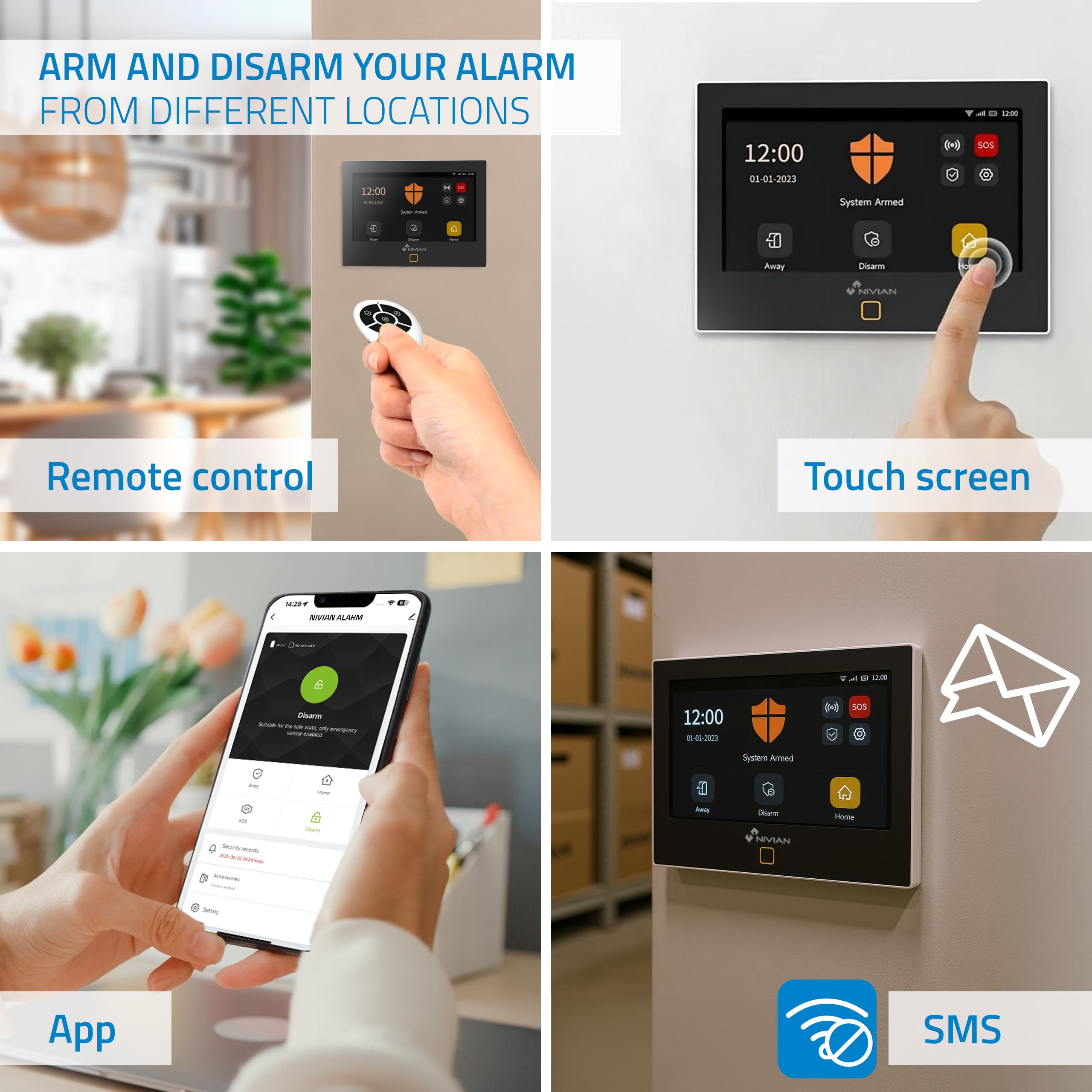Nivian Sistema Allarme WiFi + GSM con Schermo Touch Nivian Sistema Allarme WiFi + GSM con Schermo Touch