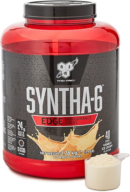BSN Nutrition Protein Powder Syntha 6 Edge Low Carb and Sugar Whey Protein Shake with Whey Protein Isolate, Micellar Casein, Glutamine and Amino Acids, Vanilla Ice Cream, 48 Servings, 1.78 kg