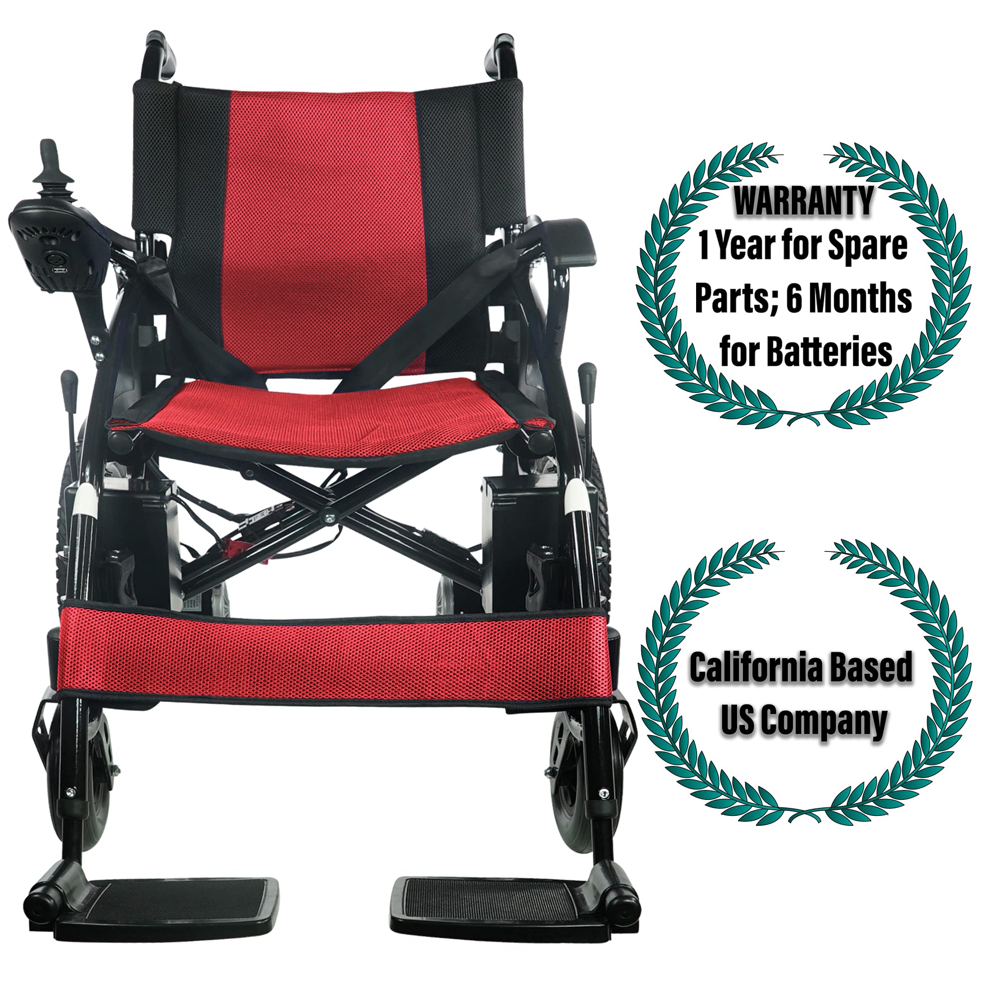 Portable Electric Wheelchair for Adults, Foldable Dual Motorized Power