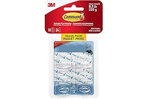 17006CLR-VP Wall-Mounting Mini Clear Plastic Command Strips