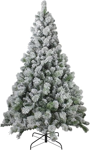 Árbol de Navidad artificial de abeto Somerset flocado de 7.5 pies, sin iluminación