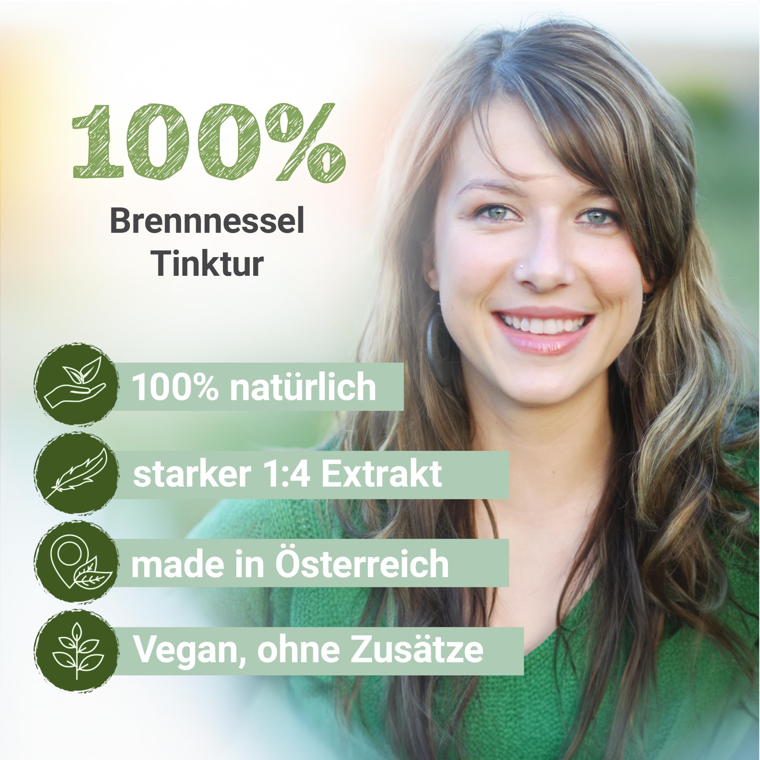 Brennessel Tinktur 100ml | Urtica dioica Tropfen (1:4 Extrakt) | Premium Qualität aus Österreich | Veganes Nahrungsergänzungsmittel | Gemeine Nessel, Große Nessel, Nessl, Grosse Brennnessel