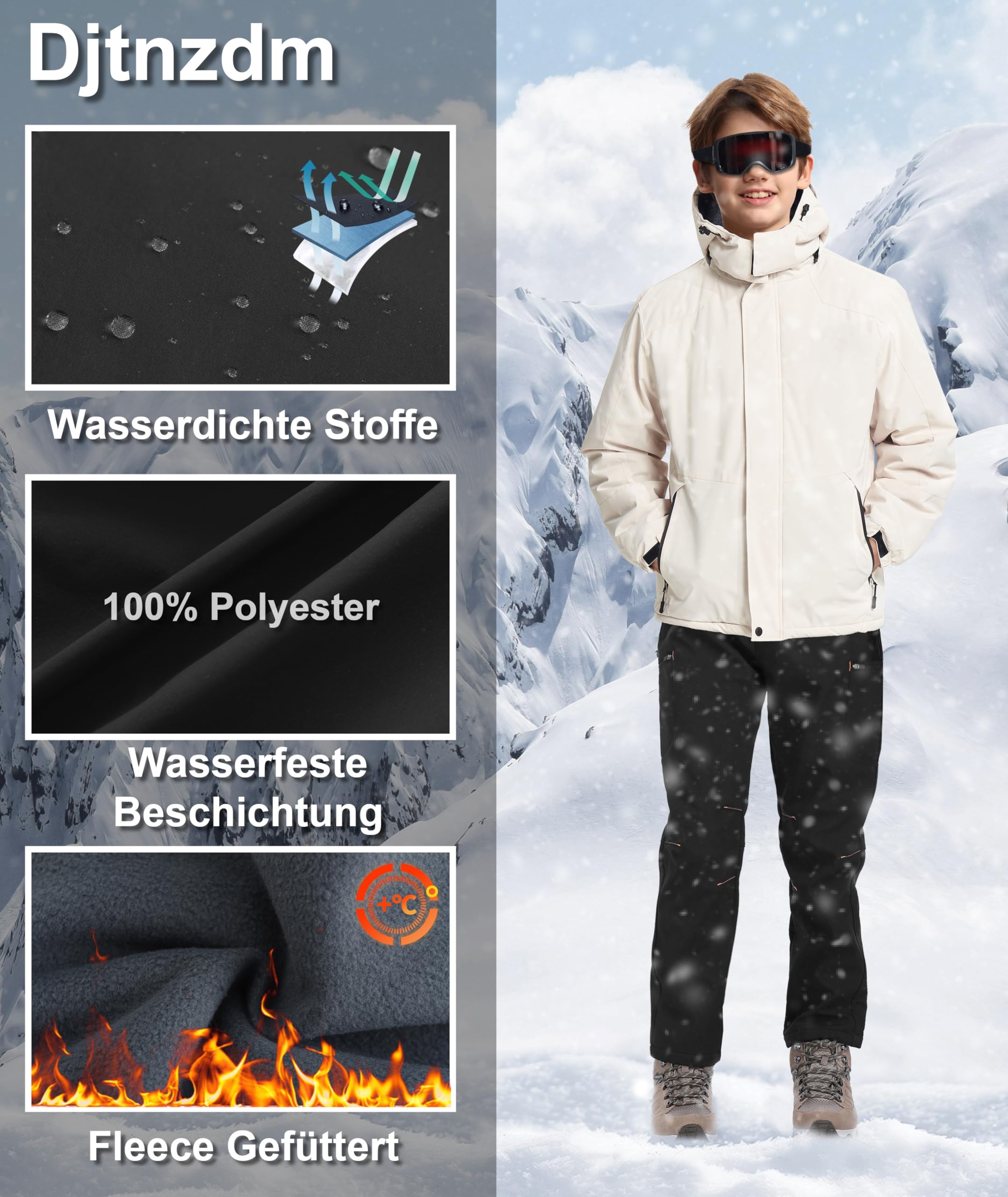 Pantaloni Sci Bambino Invernale Pantaloni Termici Ragazzo Pantalone Neve Bambina in Pile Softshell Impermeabili Bambina Traspirante Ragazzo da Trekking