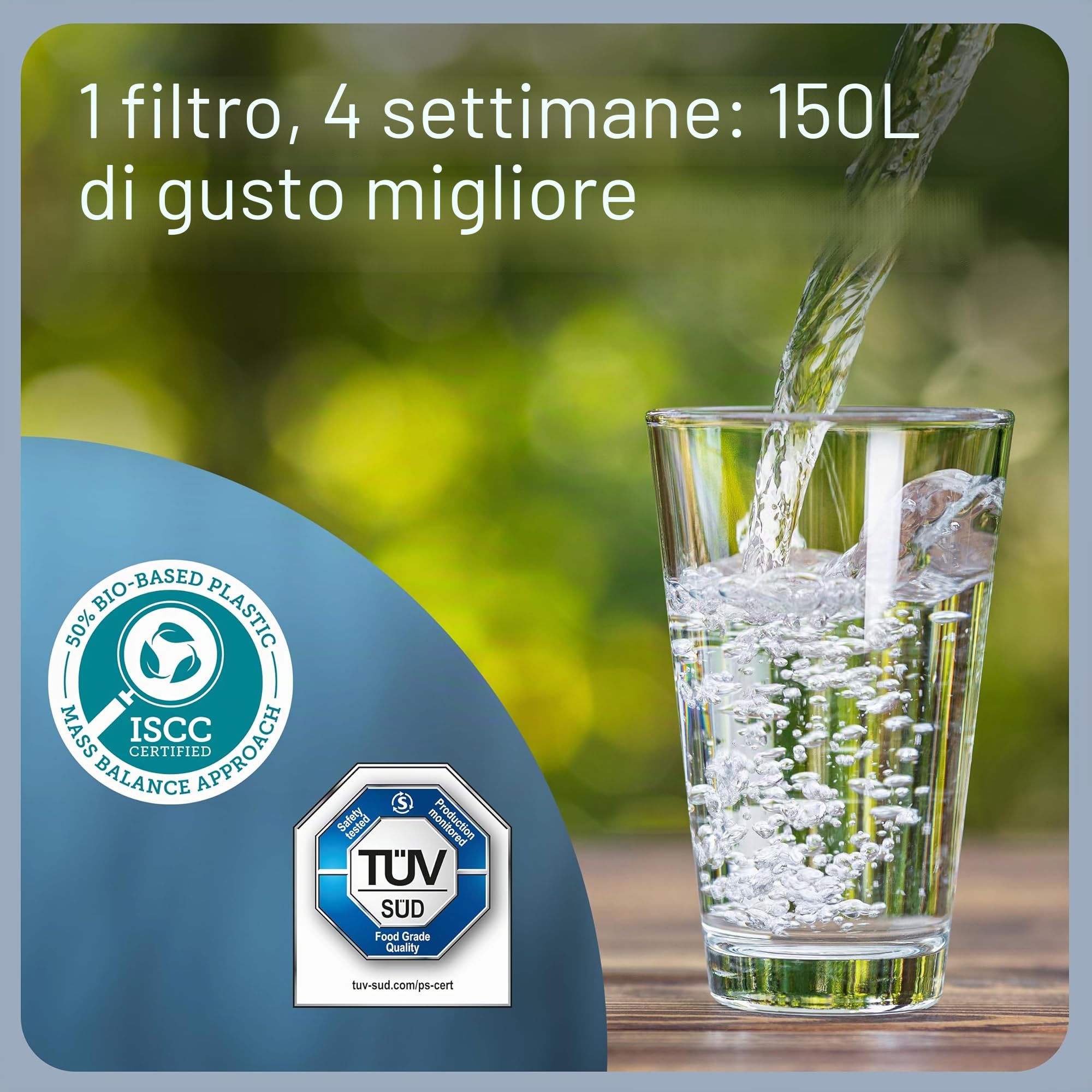 BRITA Caraffa filtrante acqua vetro (2.5L) incl. 3x BRITA filtri MAXTRA PRO All-in-1 riducono cloro, calcare, PFAS e metalli - Caraffa premium