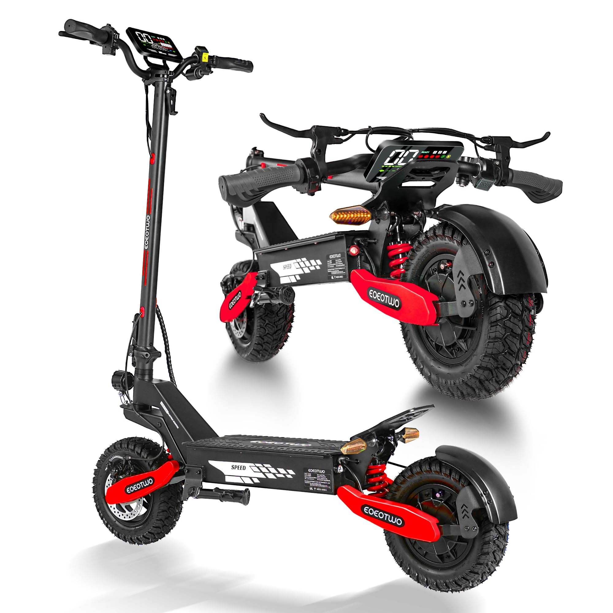 Electric Scooter for Adults, 1200W/2400W Motor Fast E Scooter, 11" Off-Road Tires, Up to 30/40 MPH Top Speed & 20/43 Miles Long Range, Dual Brake, Foldable