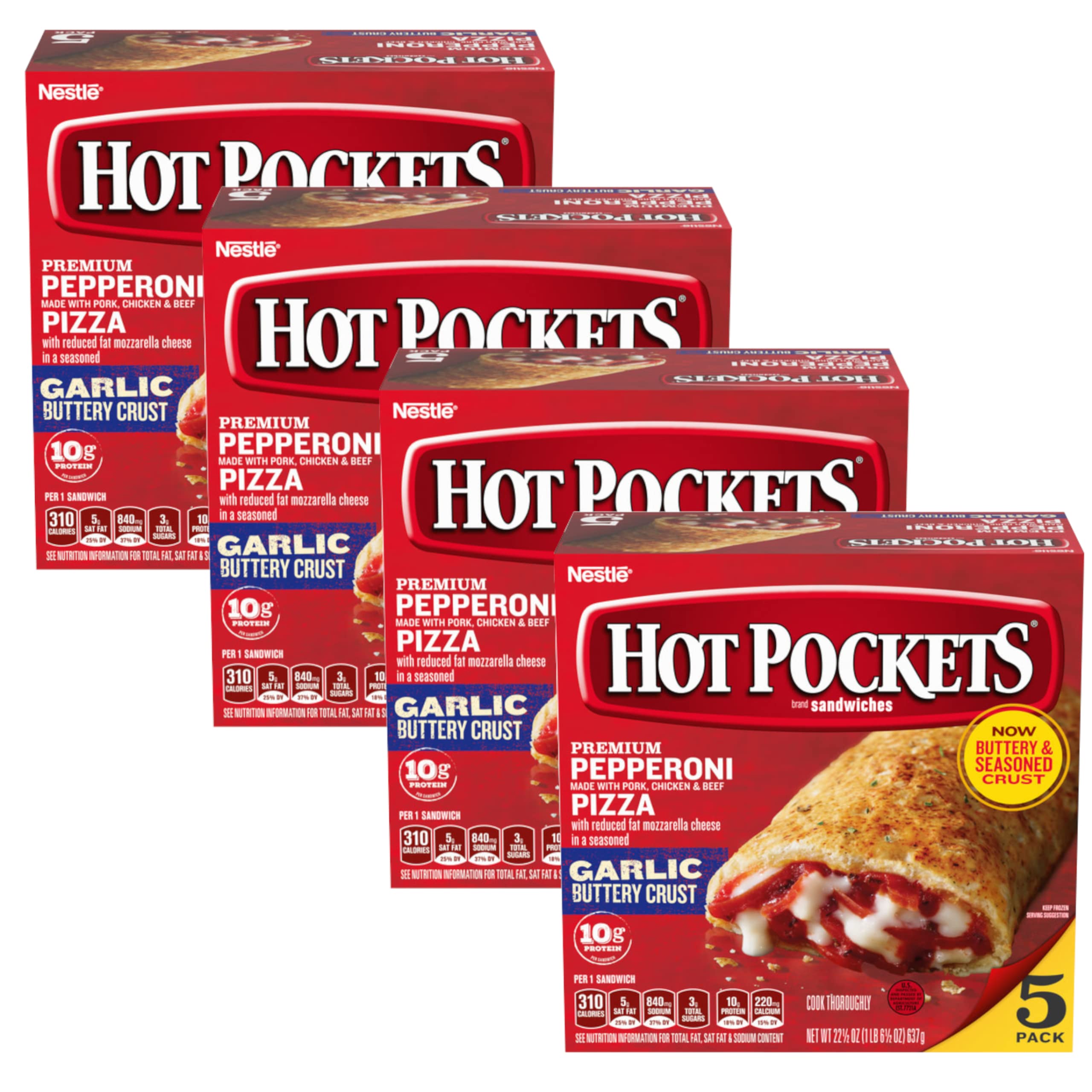 Buy Hot Pockets Premium Pepperoni Pizza Made with Pork, Chicken & Beef