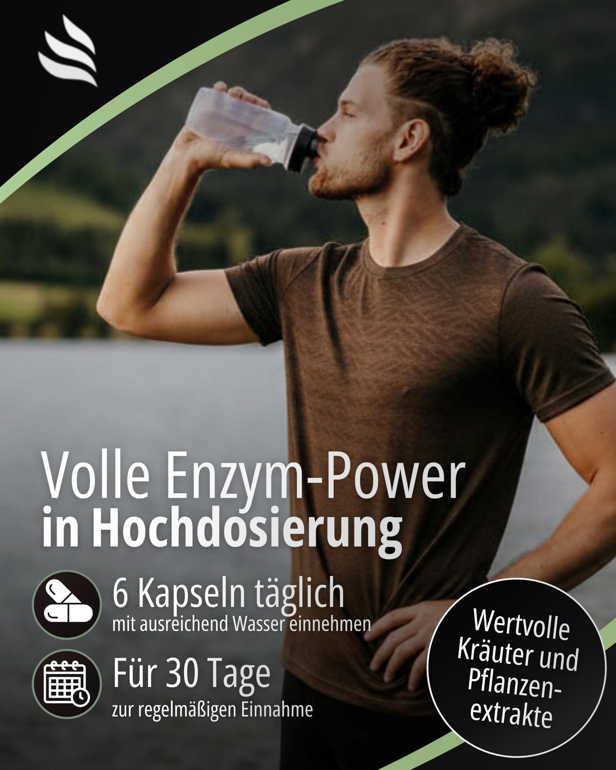 BIOMENTA BIROZYM Enzym Komplex I 180 Kapseln mit 2650 mg reinen Enzymen pro Einheit I 13er Multi Frucht Enzyme mit Bromelain & Papain I Vegetarische Premium Nahrungsergänzungsmittel I Ohne Zusätze