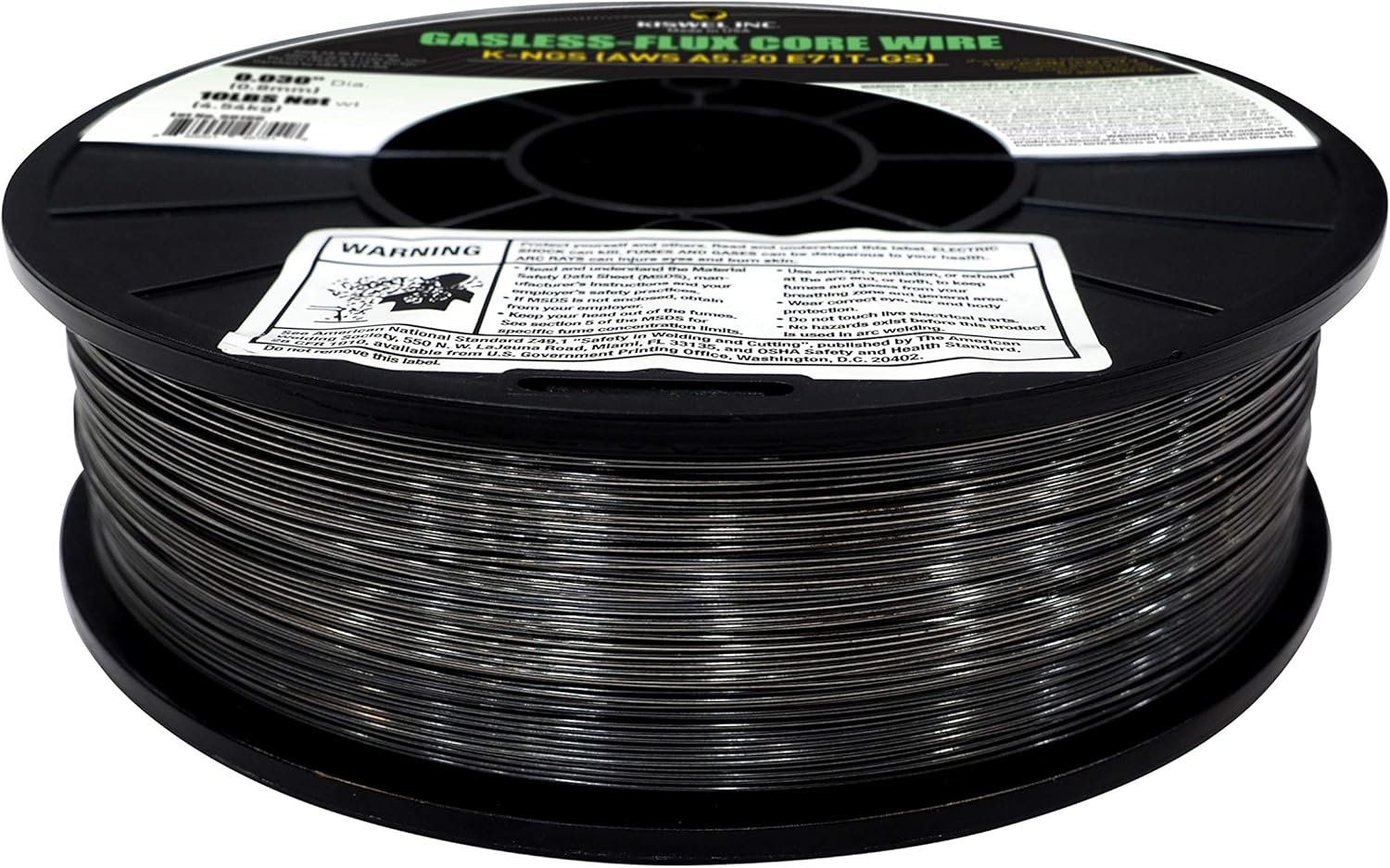 (Made in USA) Kiswel USA K-NGS E-71TGS 0.030in. Dia 10lb. Gasless-Flux Core Wire Welding Wire