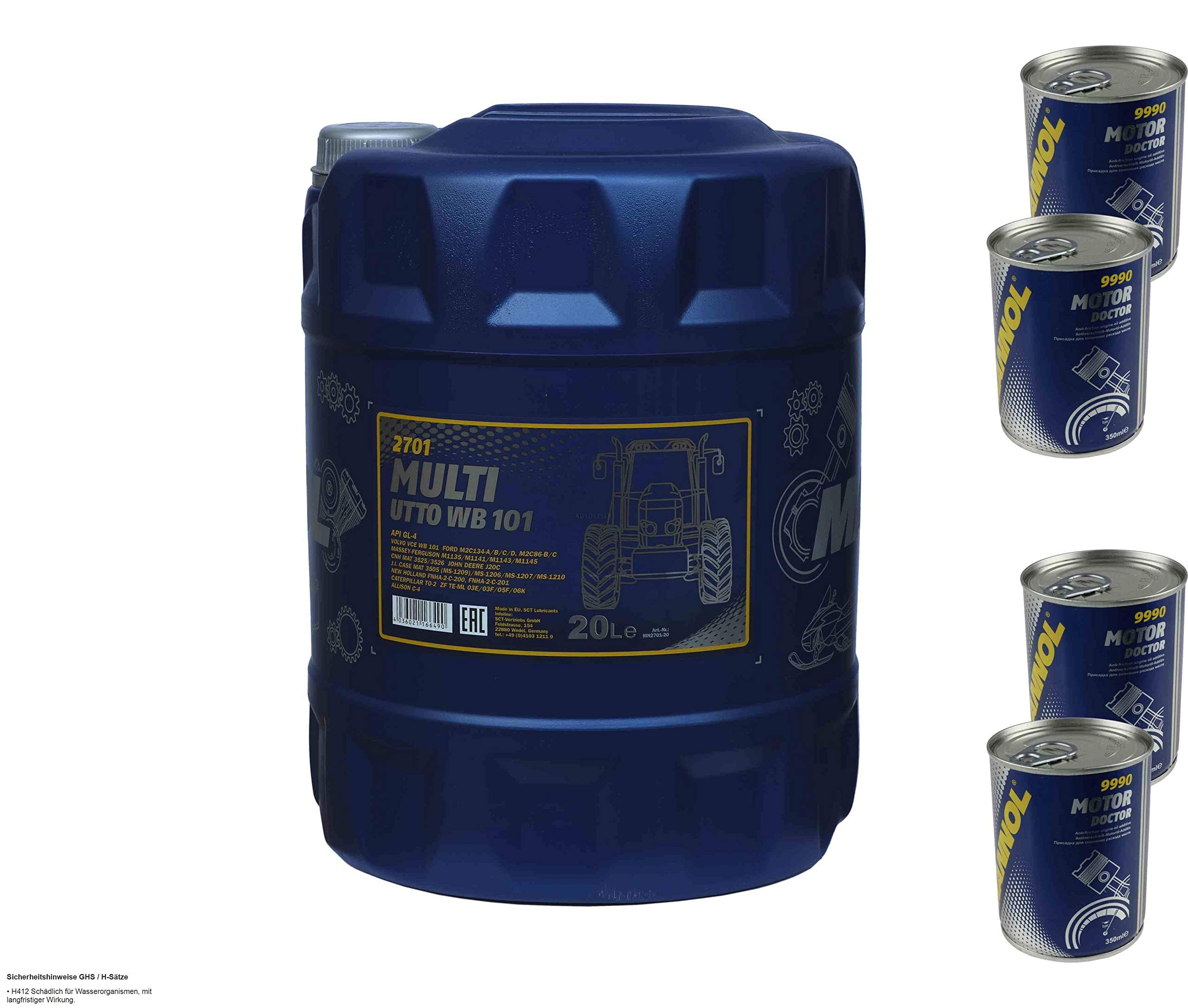 Diederichs 20 l huile moteur MANNOL Multi UTTO WB 101 API GL-4 4 x Motor Doctor