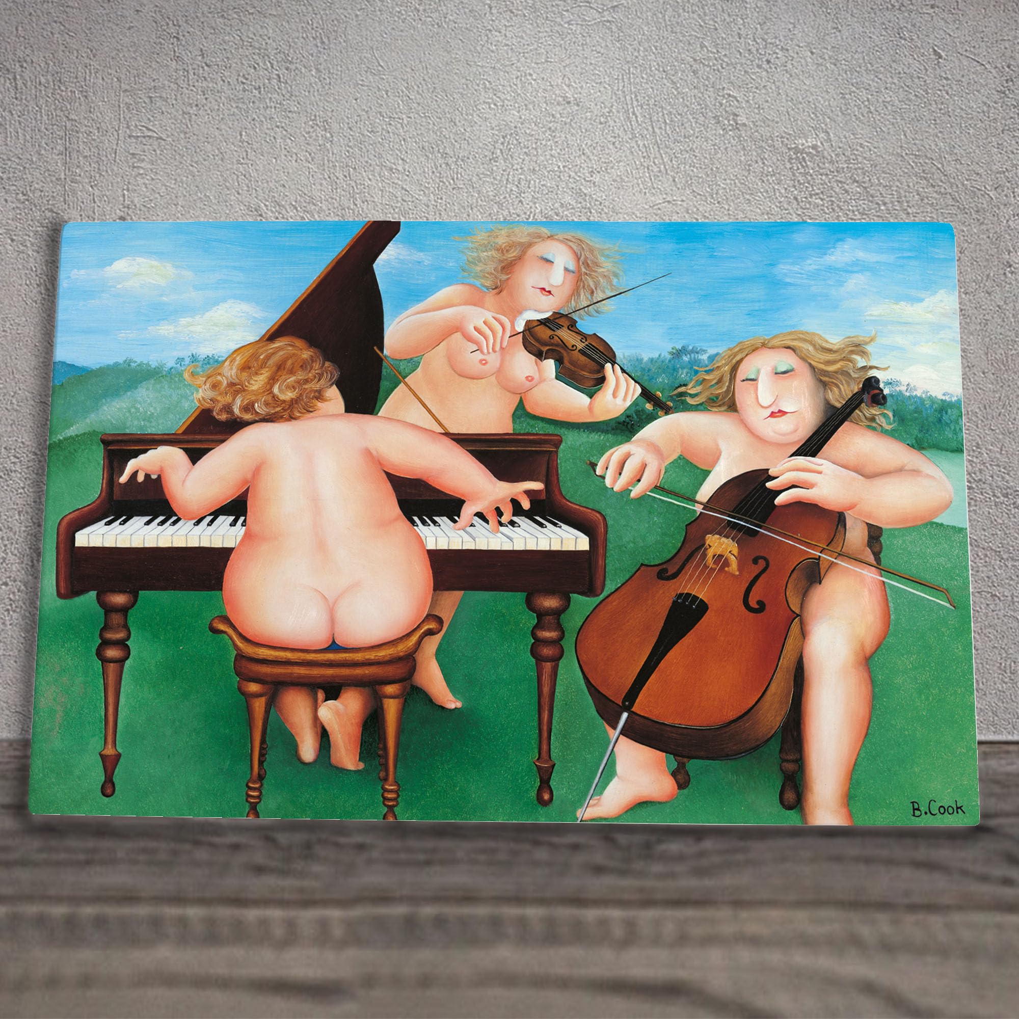 Meadows Suite Ceramic Tile Wall Art PicturePlaque Sign Nude Muscians UV Printed Artwork By Beryl Cook Wall Or Freestanding 20x30cm