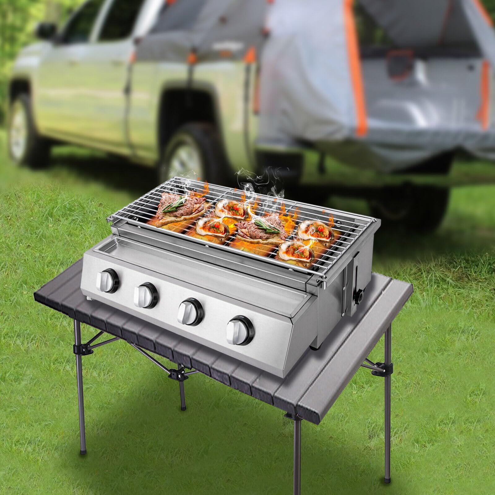 Grill gazowy z 4 palnikami, grill gazowy ze stali nierdzewnej, grill gazowy, grill gazowy, grill gazowy, ze stali nierdzewnej, do stołu