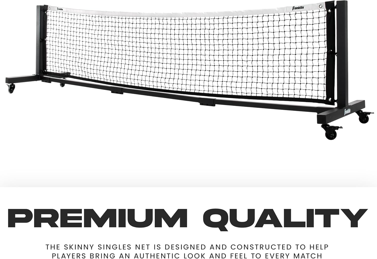 Franklin Sports Skinny Singles 11' Foot Pickleball Net - Portable Outdoor Pickleball Net for Practice + Carry Bag for Driveway, Backyard + More - Durable Aluminum Construction