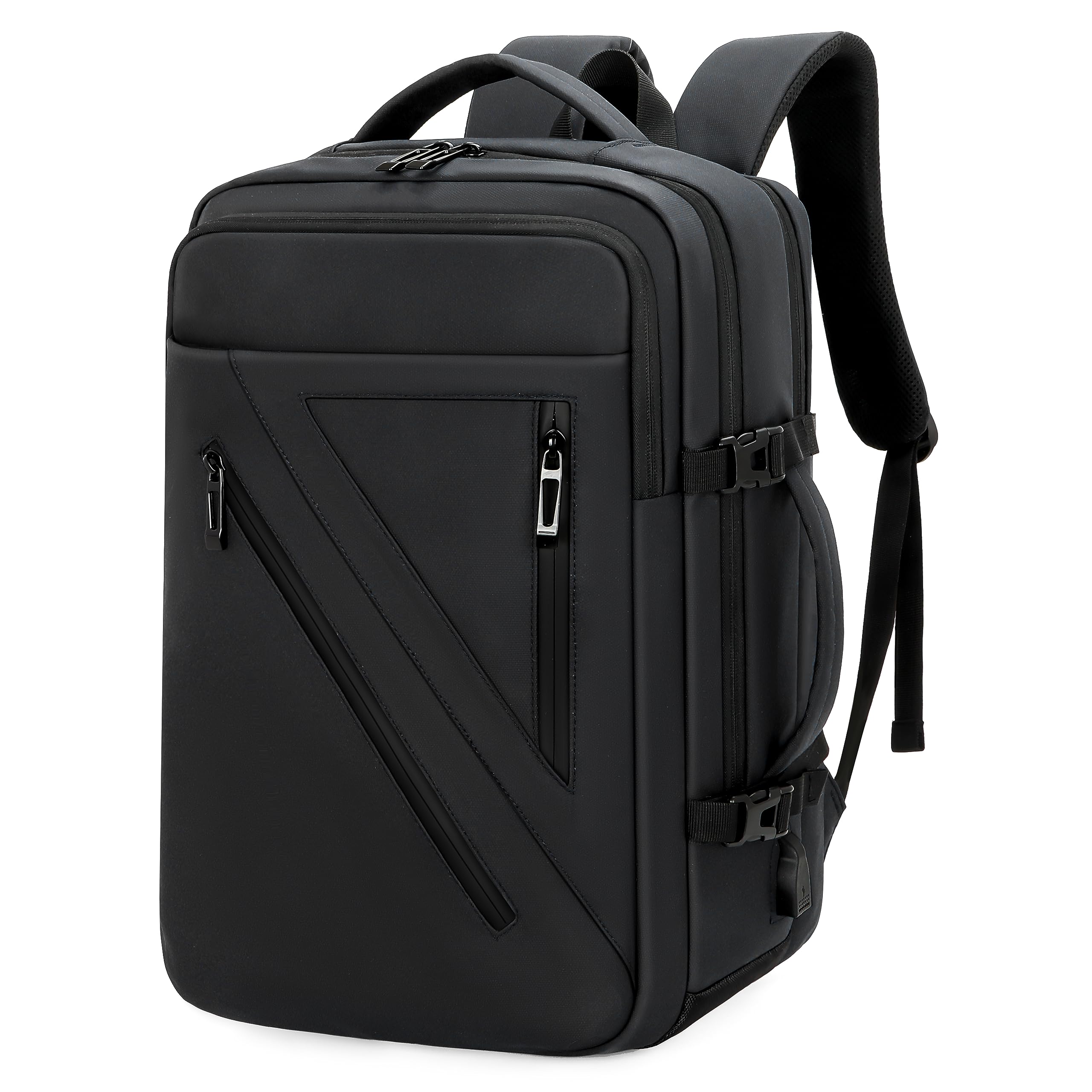 Solim Anti-theft Laptop Backpack,Business Travel Backpack Fit 15.6 Inch Durable Water Resistant Computer Bag with USB Charging Port for Men, Black, One Size, Travel Backpacks