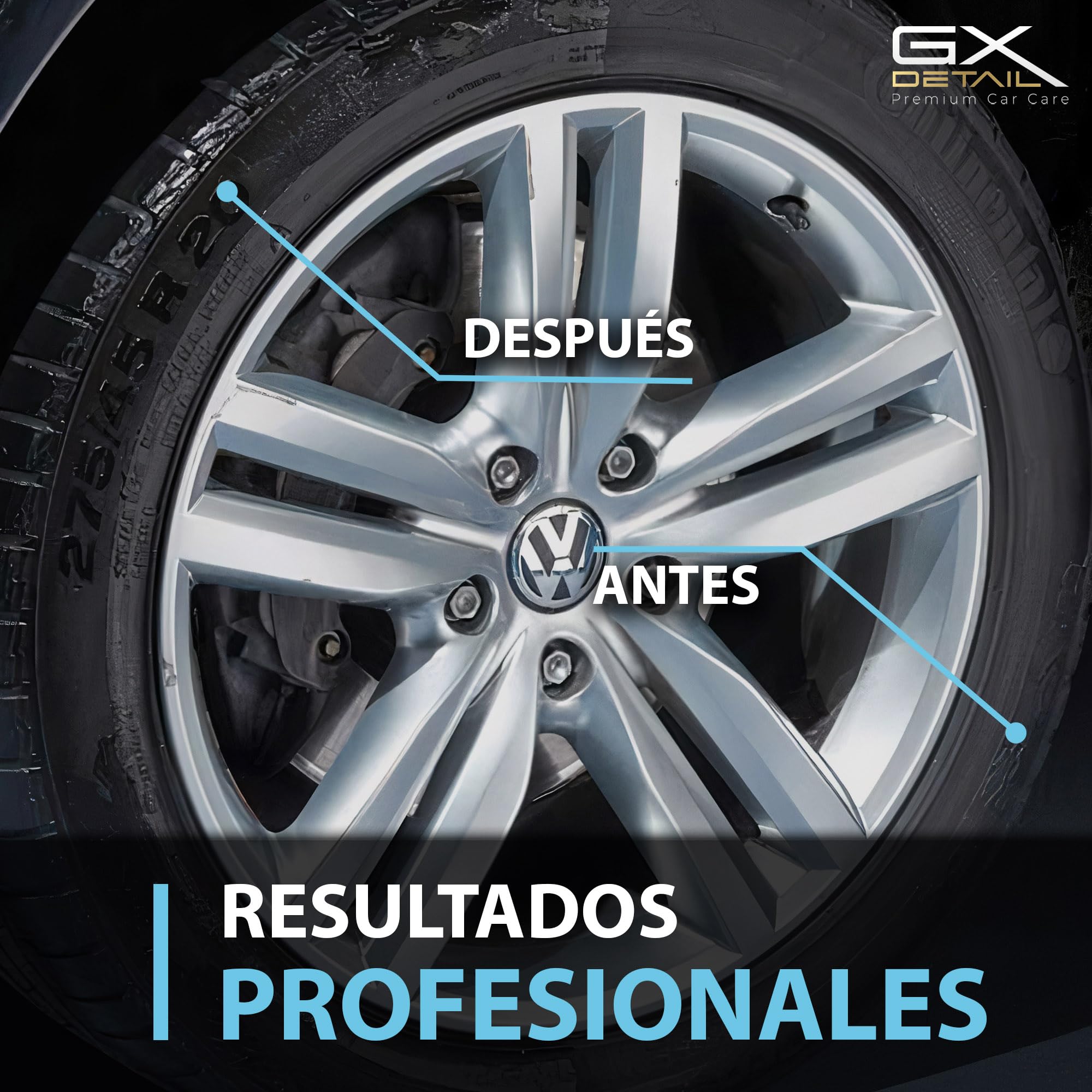 GxDetail Recuperador de Plásticos y Abrillantador Hidratador de Plástico y Neumáticos Coche y Moto 5 Litros – Recuperador de Gomas Viejas, Interior, Exterior, Ruedas.