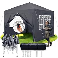 RidgeRover 3x3m Gazebo Pieghevole, Pop Up Gazebo con 4 Pareti Lateralmente,Impermeabile