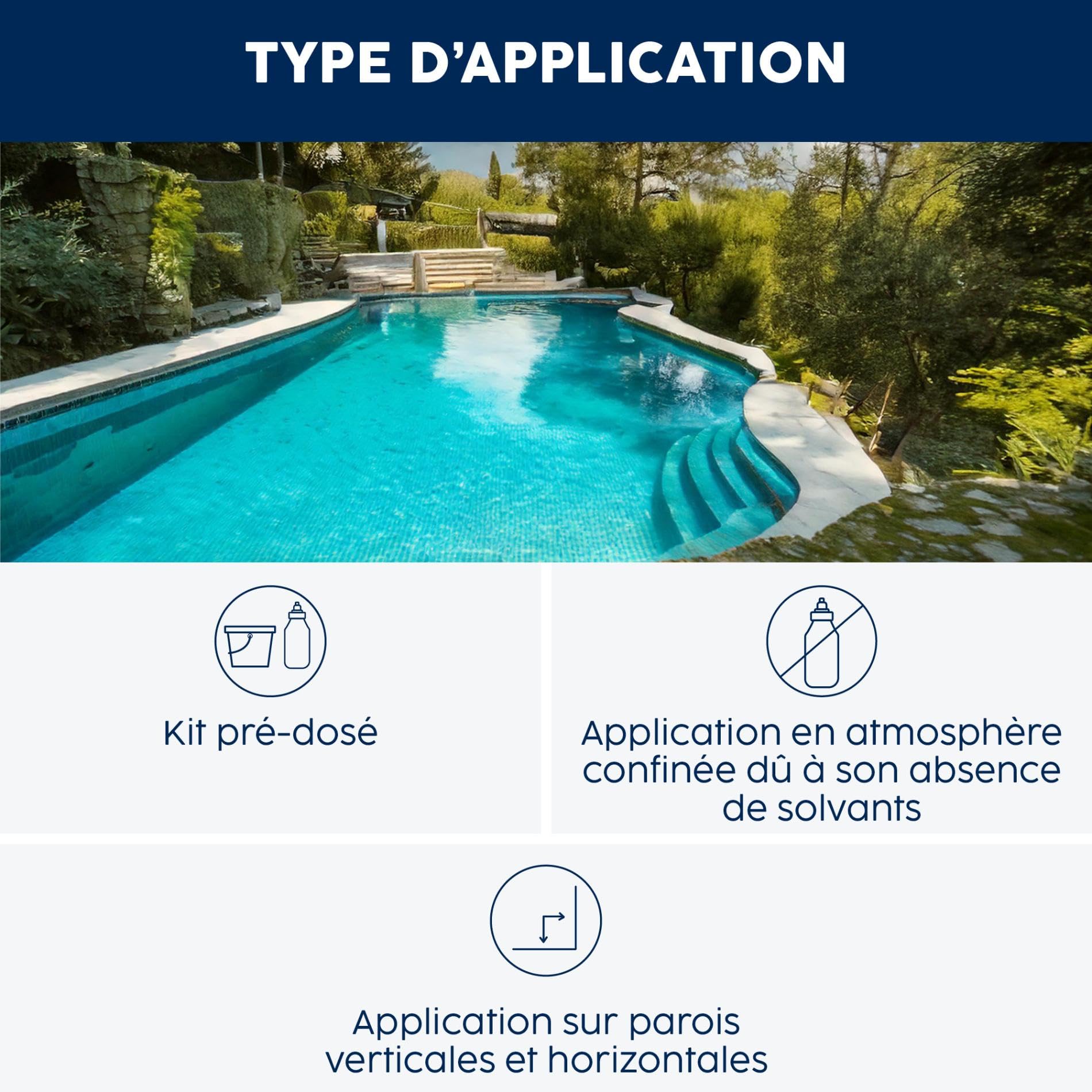 MATPRO - Peinture Piscine Epoxy - Sans Solvant - Très Haute Adhérence sur Béton, Ciment, Enduit - Application Travaux Neufs/Réparation - Vert Gazon - 2.5Kg