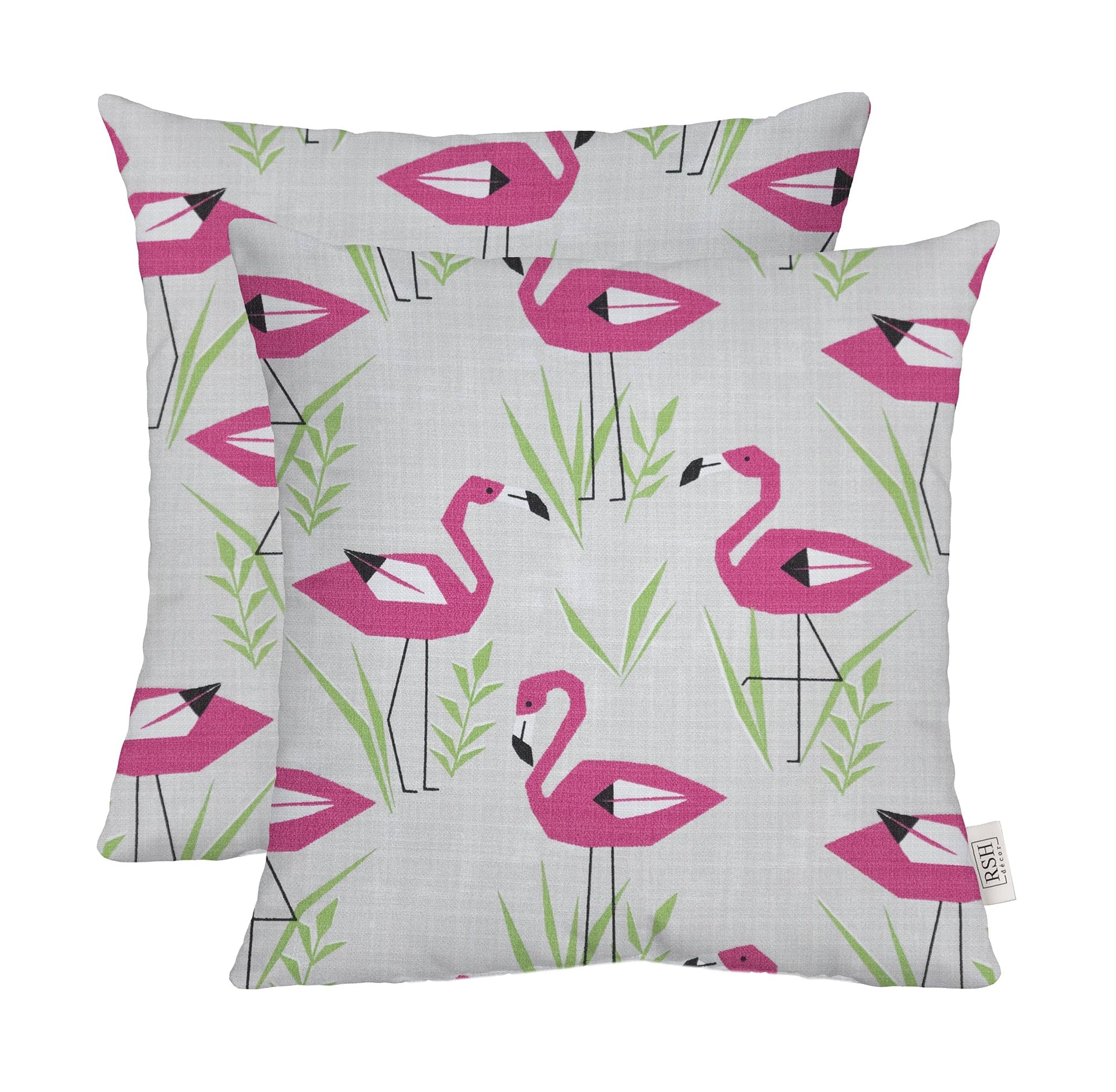 RSH DECOR: Square Throw Pillows Set of 2 | 24” x 24” | All-Weather Spun Fabric | Water and Fade-Resistant | Outdoor Accent Pillows for Patio Furniture |