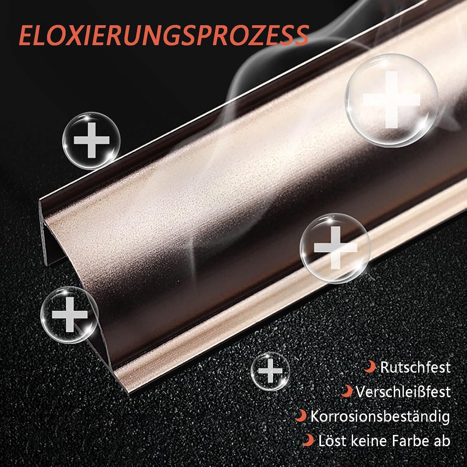 Profilo angolare in alluminio per battiscopa – Moderna striscia per soffitto per un elegante design d'interni, 135 cm di lunghezza, 2,3 cm di larghezza