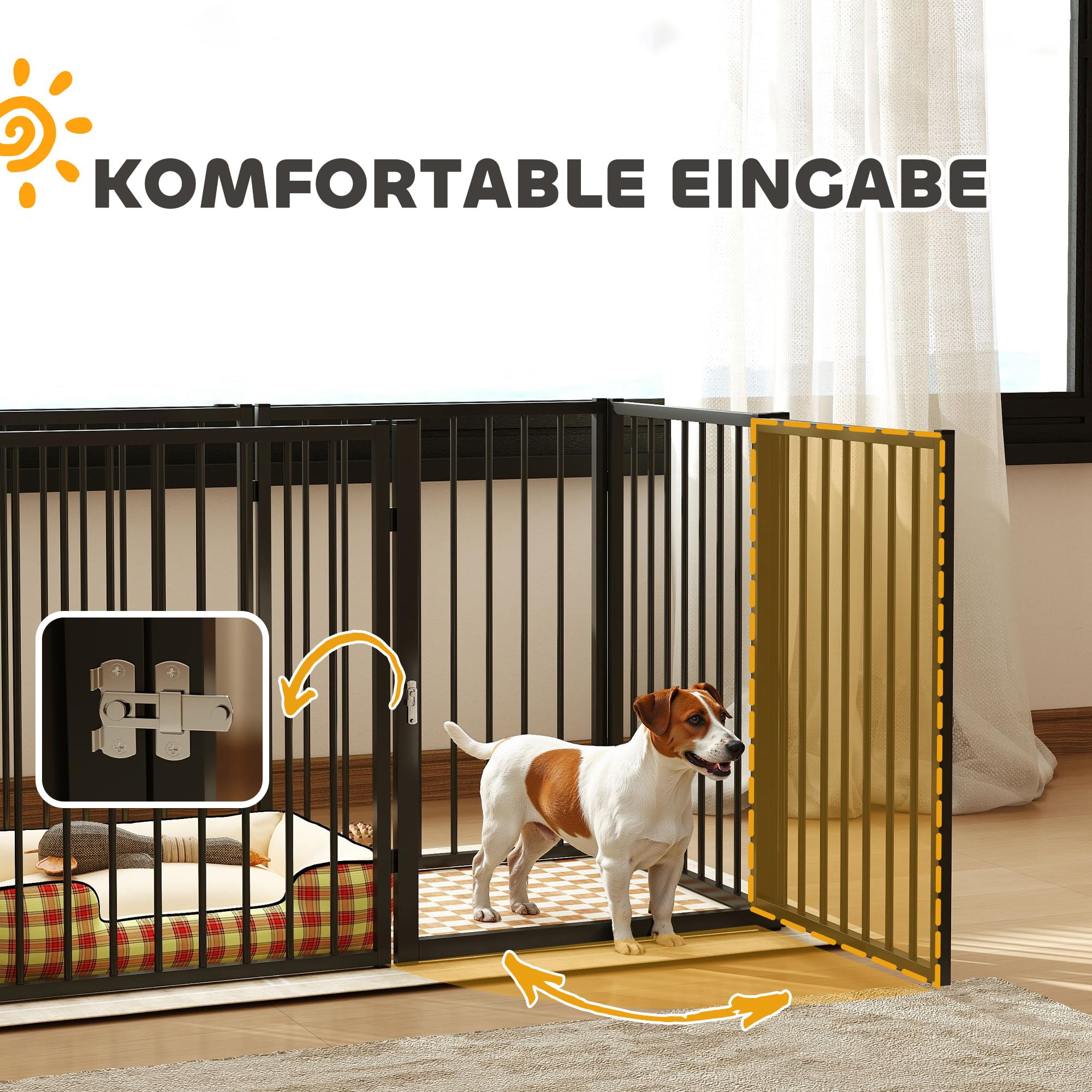 PawHut Corral para Cachorros 6 Piezas para Perros medianos, 76 cm