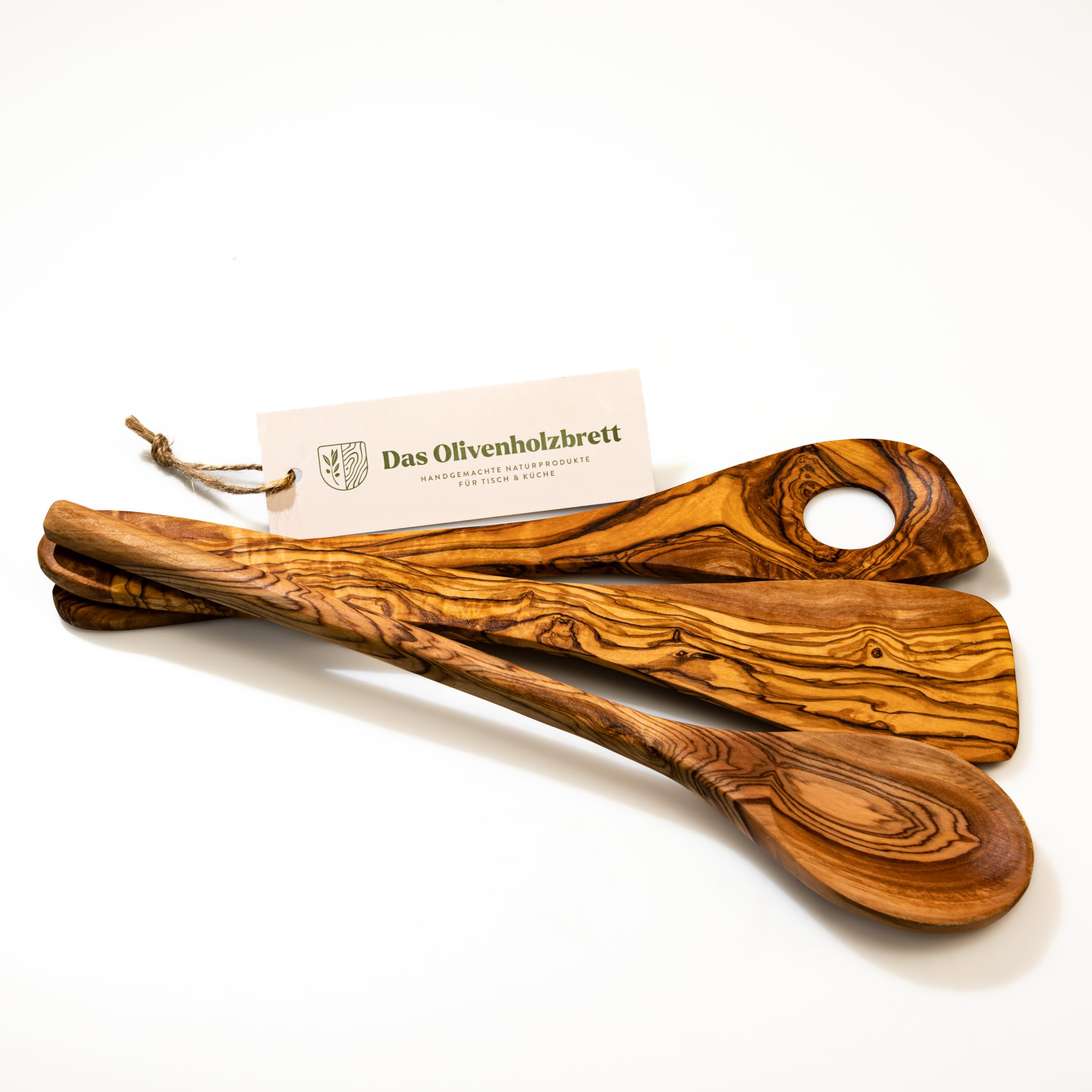 DAS OLIVENHOLZBRETT® Kooklepel, vergiet met gaten 30 cm