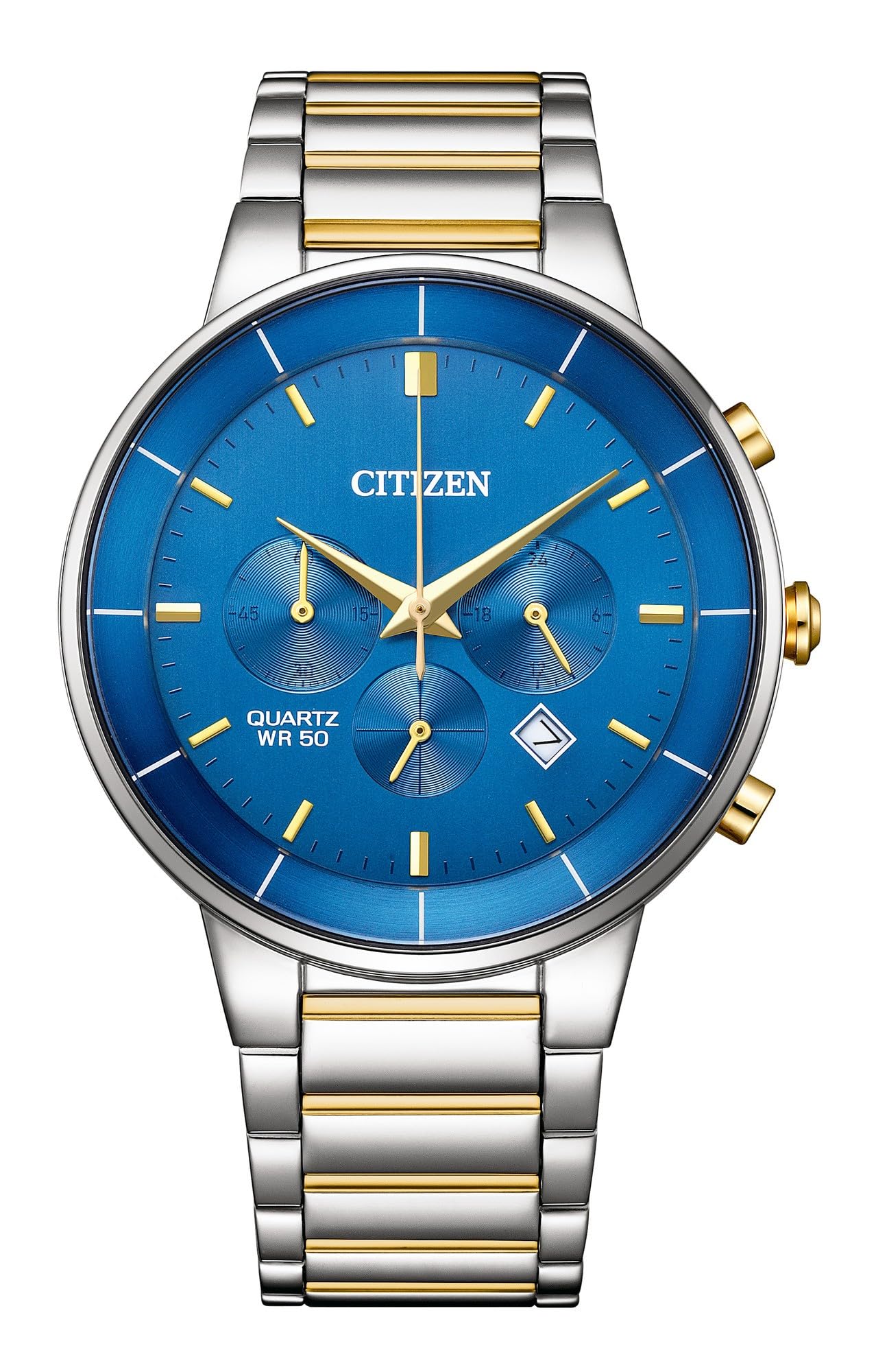 Stainless Steel Mens Quartz Gents Chronograph Watch - Hyperion Collection- An8224-51L, Dial-Color:Blue, Band Color:Multicolor